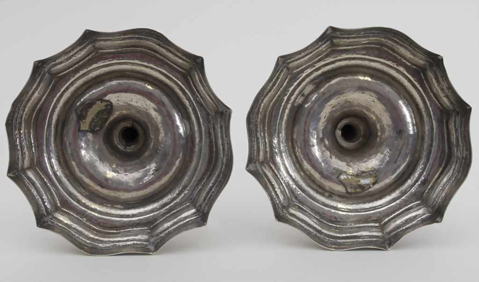 Paar Florentiner Barock Leuchter / A pair of Baroque silver candlesticks, wohl Massimiliano - Image 3 of 7