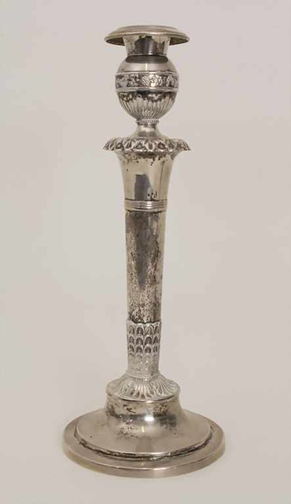 Paar Empire Kerzenleuchter / A pair of Empire silver candlesticks, Listle, um 1820Material: - Image 2 of 6