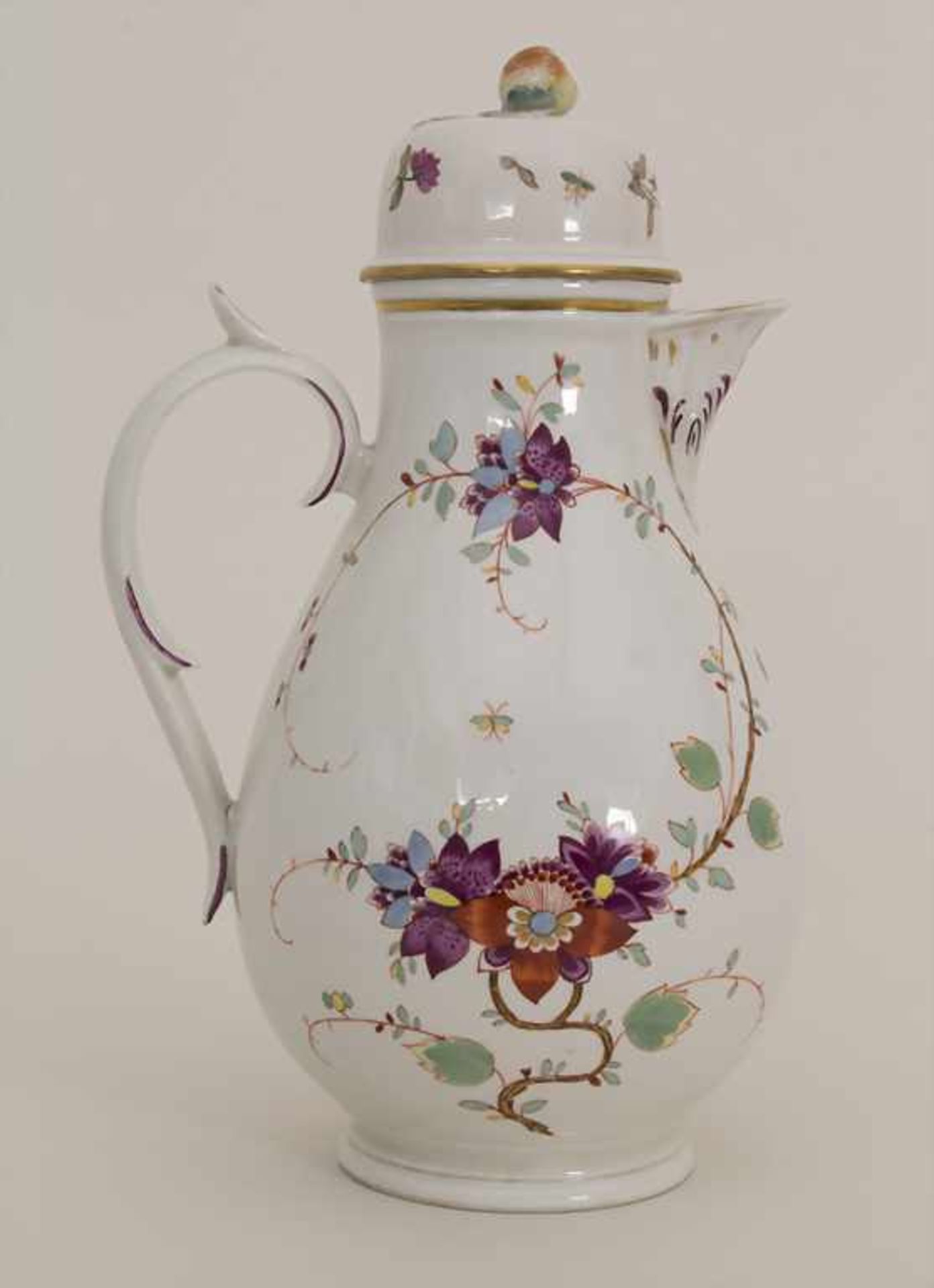 Kanne / A pot, Frankenthal, um 1755Material: Porzellan, polychrom bemalt, glasiert,Marke: - Bild 3 aus 10
