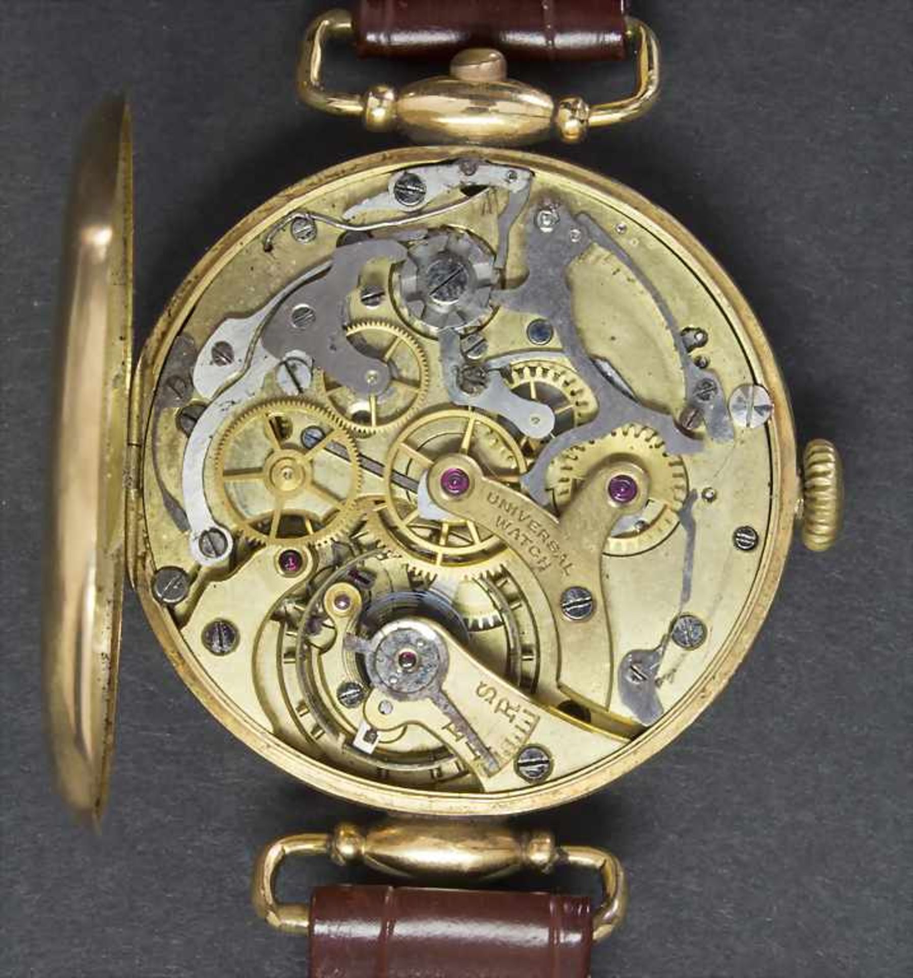 Chronograph, Universal Géneve, Schweiz, um 1930Gehäuse: 18 Kt 750/000 GG, Nr. 512410,Zifferblatt: - Image 2 of 5