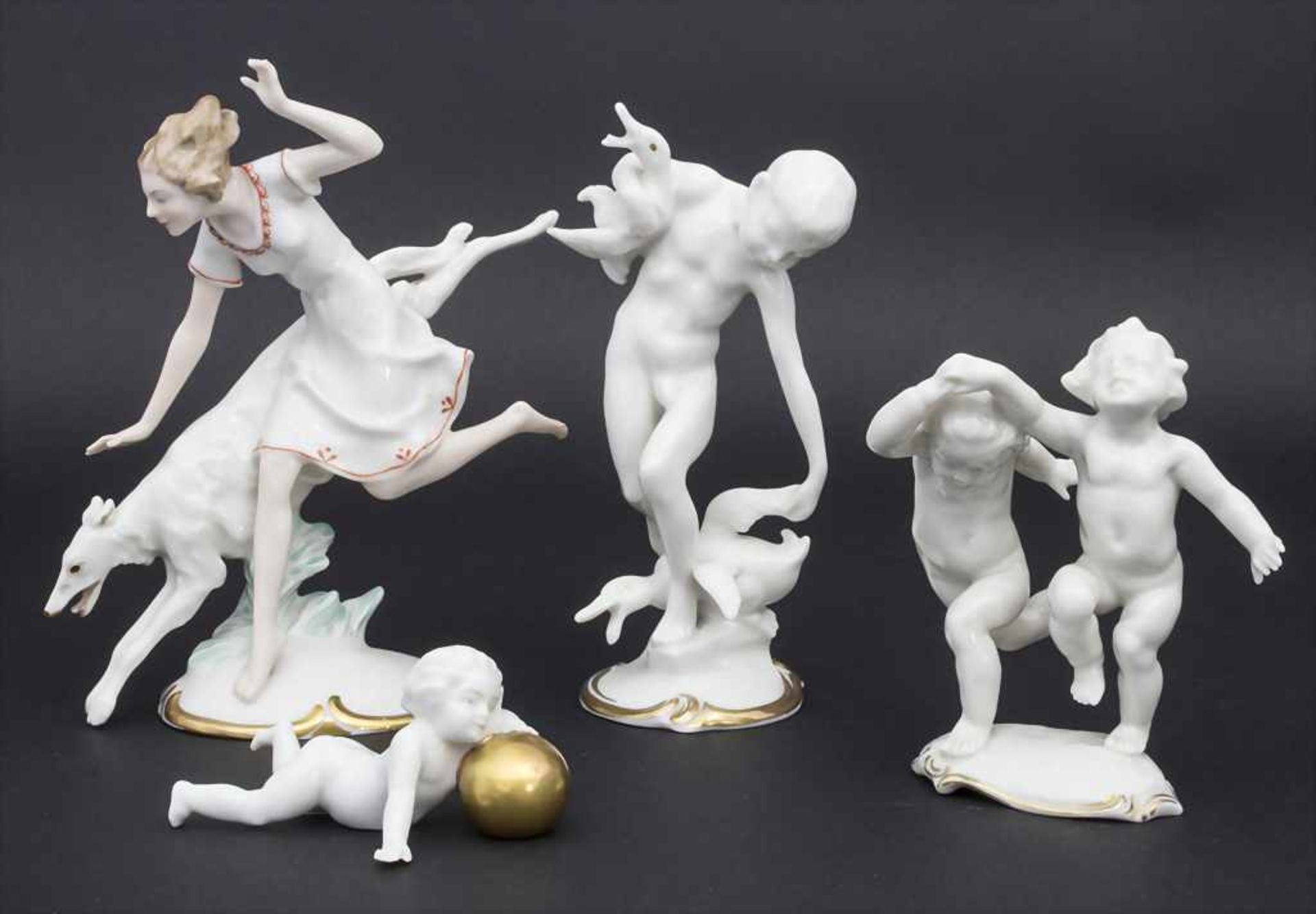 Konvolut 4 Porzellanfiguren / A set of 4 porcelain figures, Karl Tutter, HutschenreutherBestehend