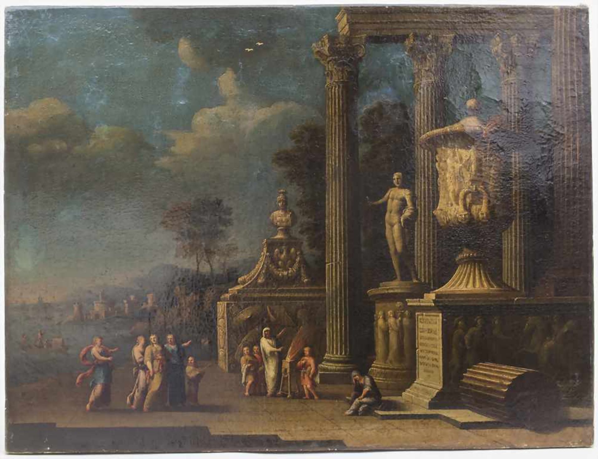Francesco Pannini (1745-1812) (Zuschreibung / Attributed), 'Tempelruine Vesta mit Figurenstaffage' /