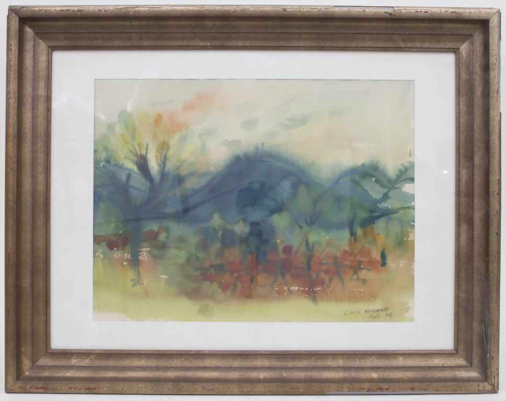 Künstler der 1960er Jahre, 'Baumbestandene Landschaft' / 'A landscape with trees'Technik: Aquarell - Bild 2 aus 4