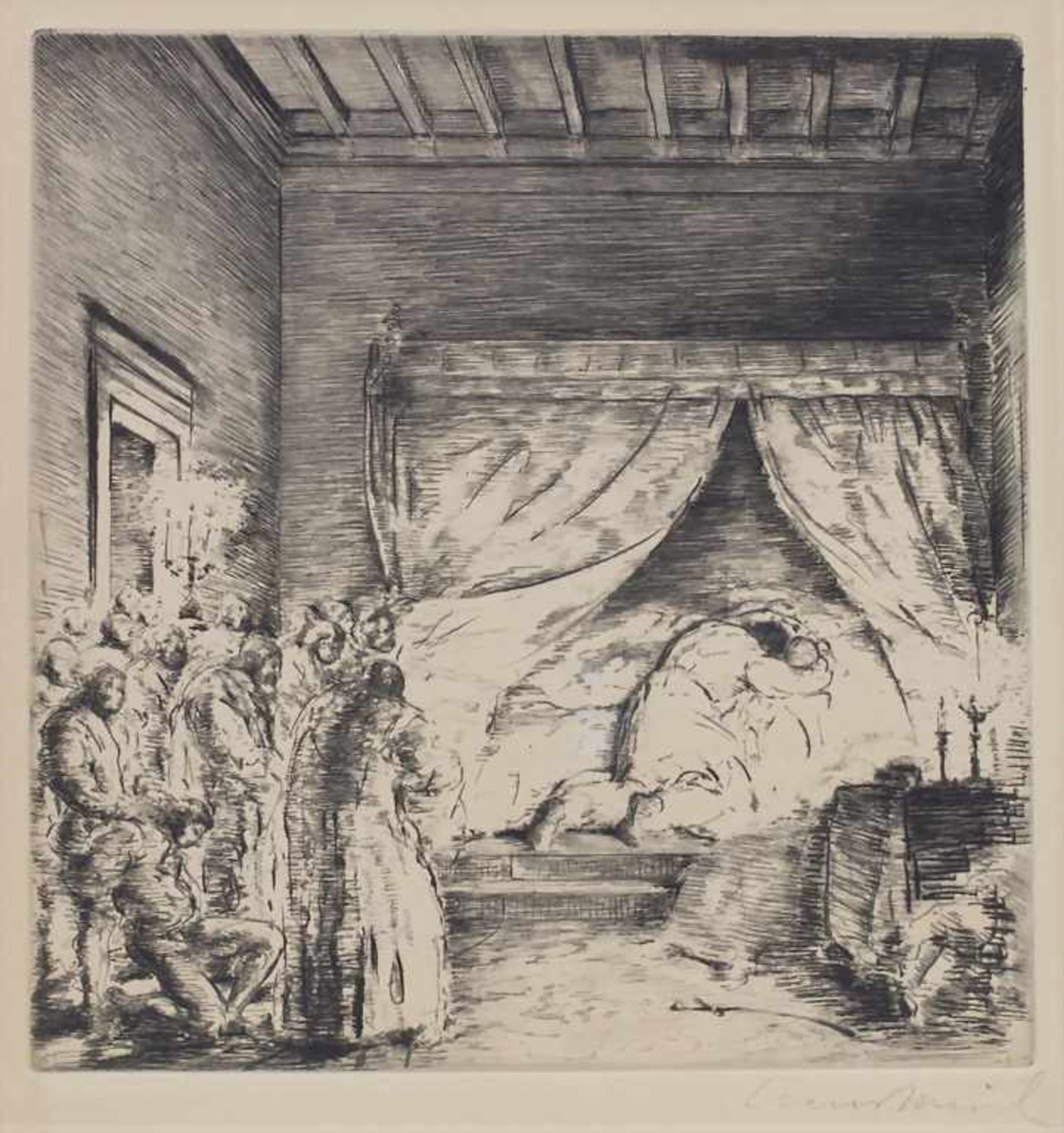 Hans Meid (1883-1957), 3 Radierungen / 3 etchings'Die Ehebrecherin', 'Liebespaar am Fluss', und ' - Bild 9 aus 11