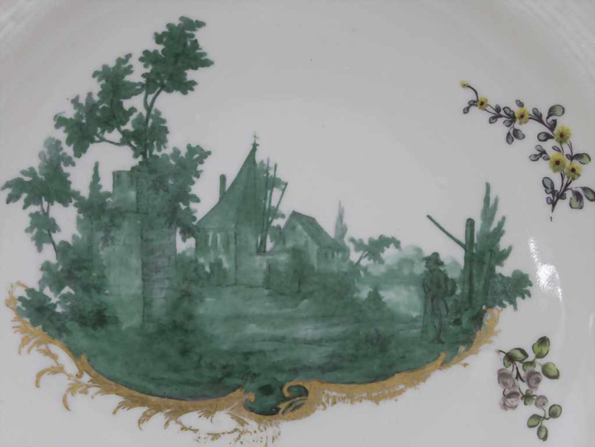 Paar Teller / A pair of plates, Frankenthal, um 1757Material: Porzellan, polychrom bemalt, glasiert, - Bild 2 aus 7