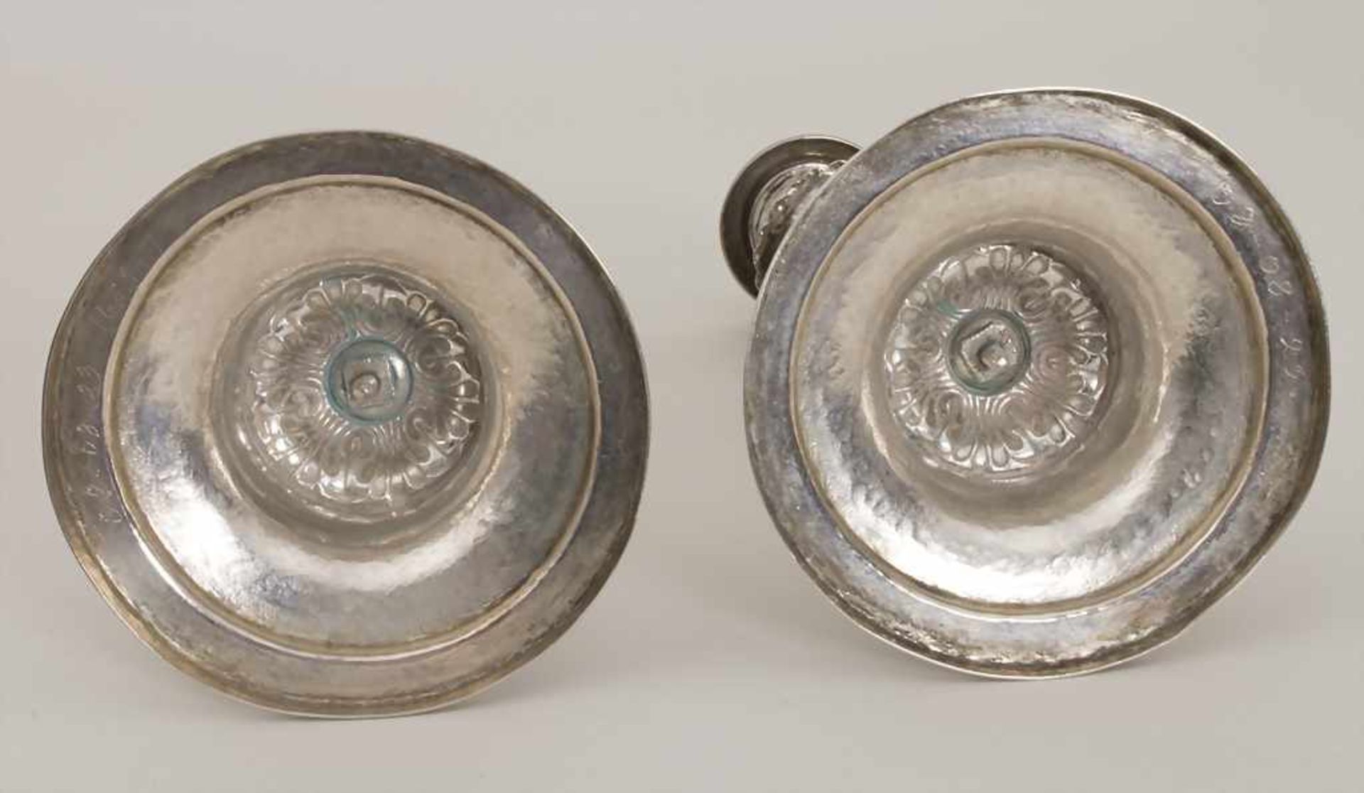 Paar Empire Kerzenleuchter / A pair of Empire silver candlesticks, Listle, um 1820Material: - Image 4 of 6