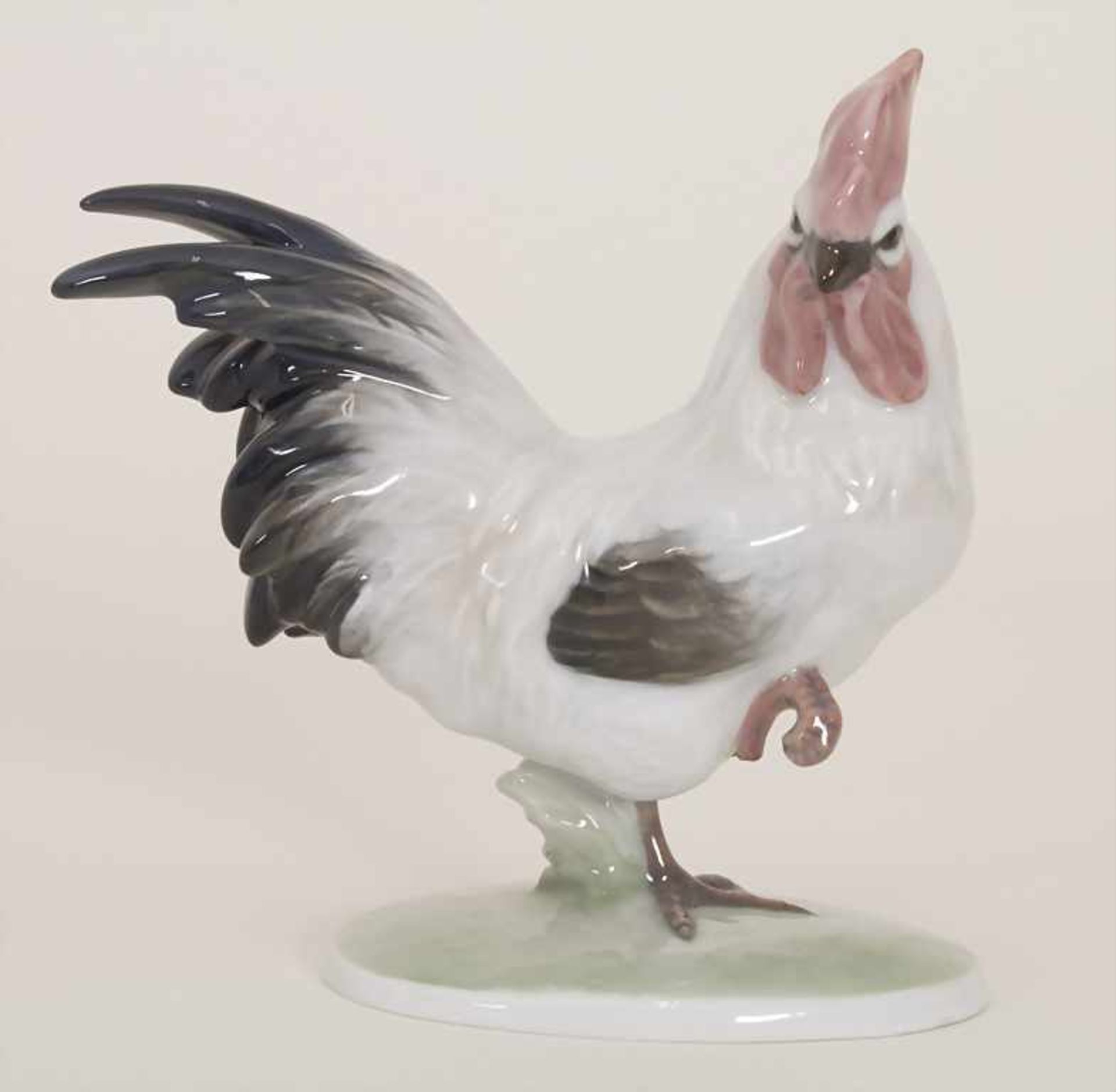 Vogelfigur Hahn / A rooster, Karl Himmelstoss, Kunstabteilung Rosenthal, Selb, nach 1950Material: