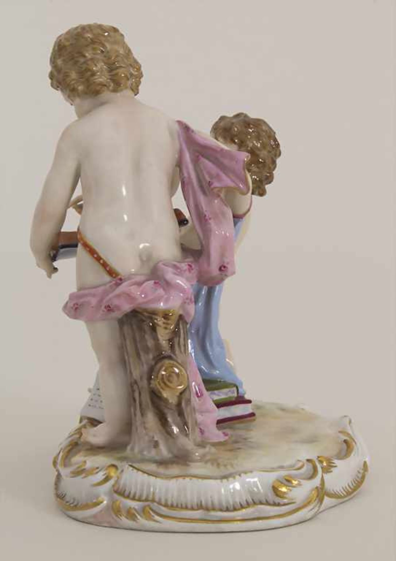 Zwei Kinder beim Schreiben eines Buches / A figural group of 2 cherubs writing in a book, Michel - Bild 4 aus 7