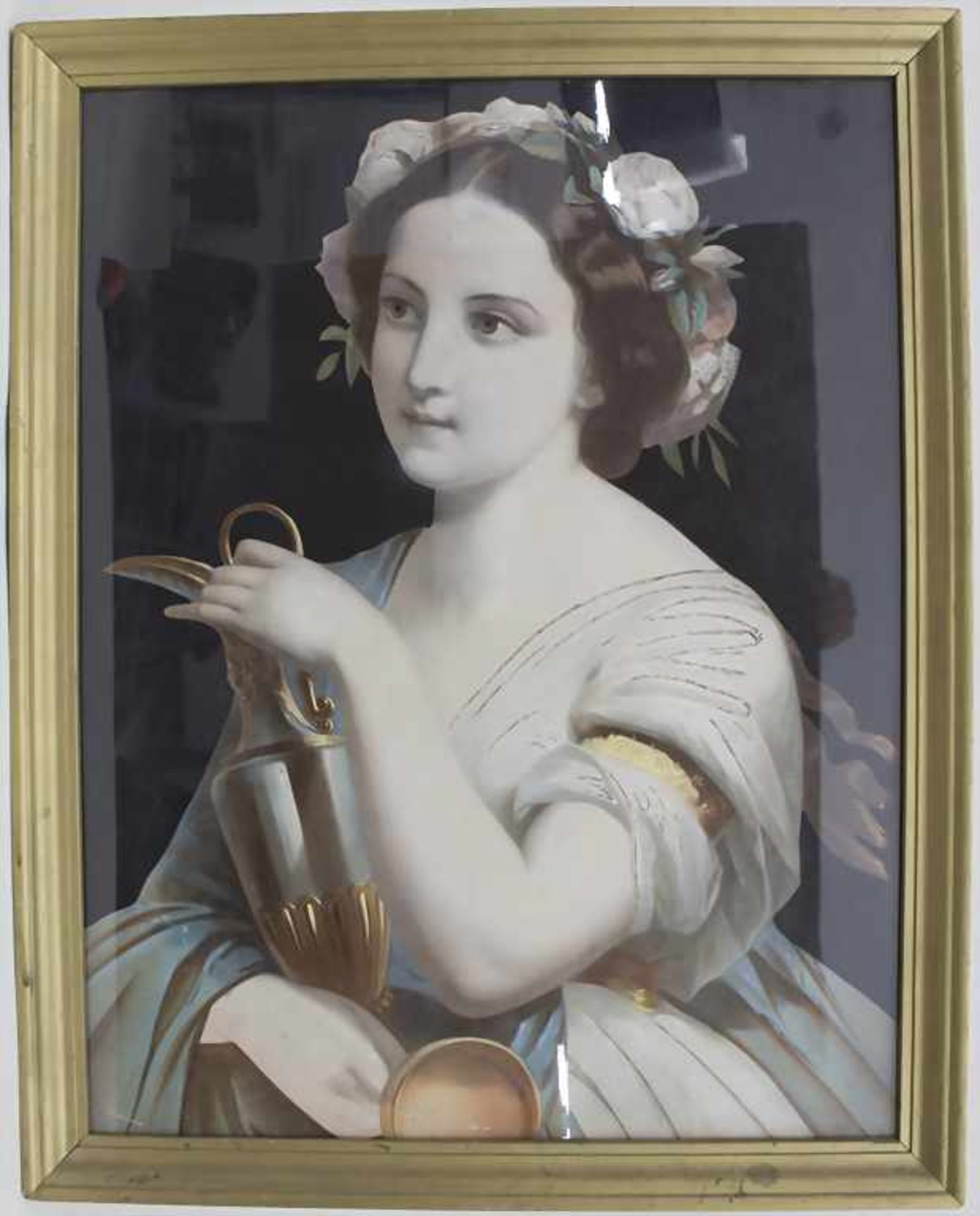 Porträt 'Junge Dame mit Schenkkanne' / A portrait 'Young woman holding a hug'Technik: Lichtdruck auf - Bild 2 aus 4