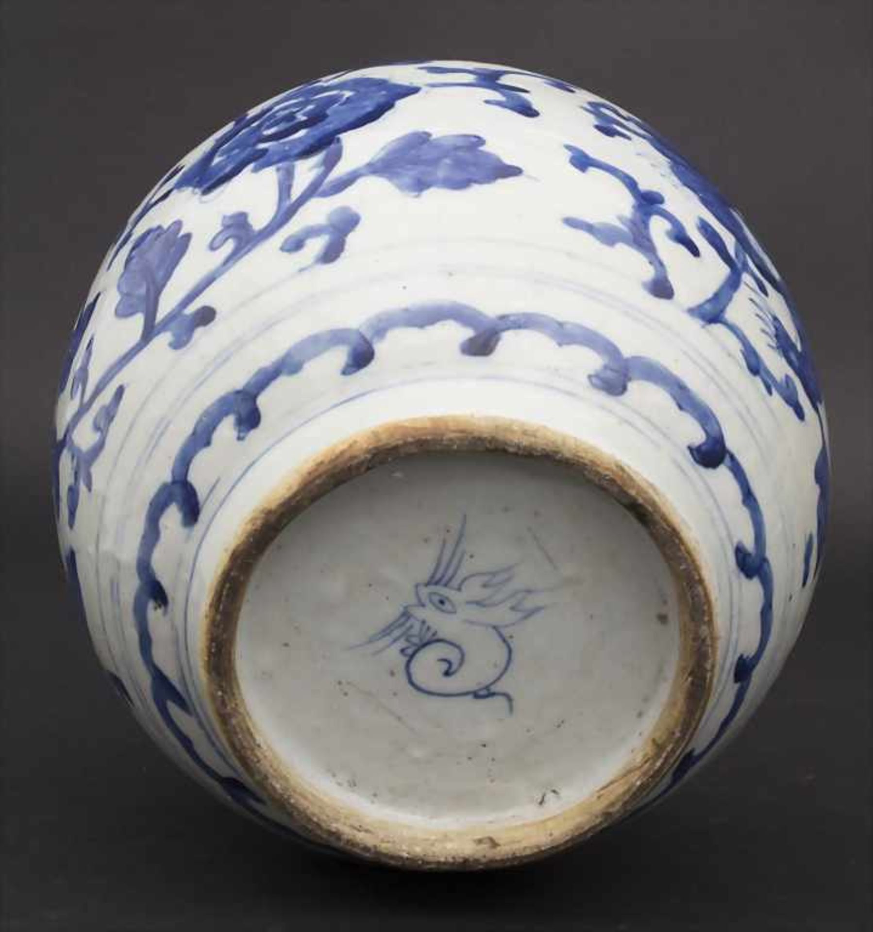 Schultertopf mit unterglasurblauer Malerei, Qing Dynastie, China, 18./19. Jh. - Image 7 of 11