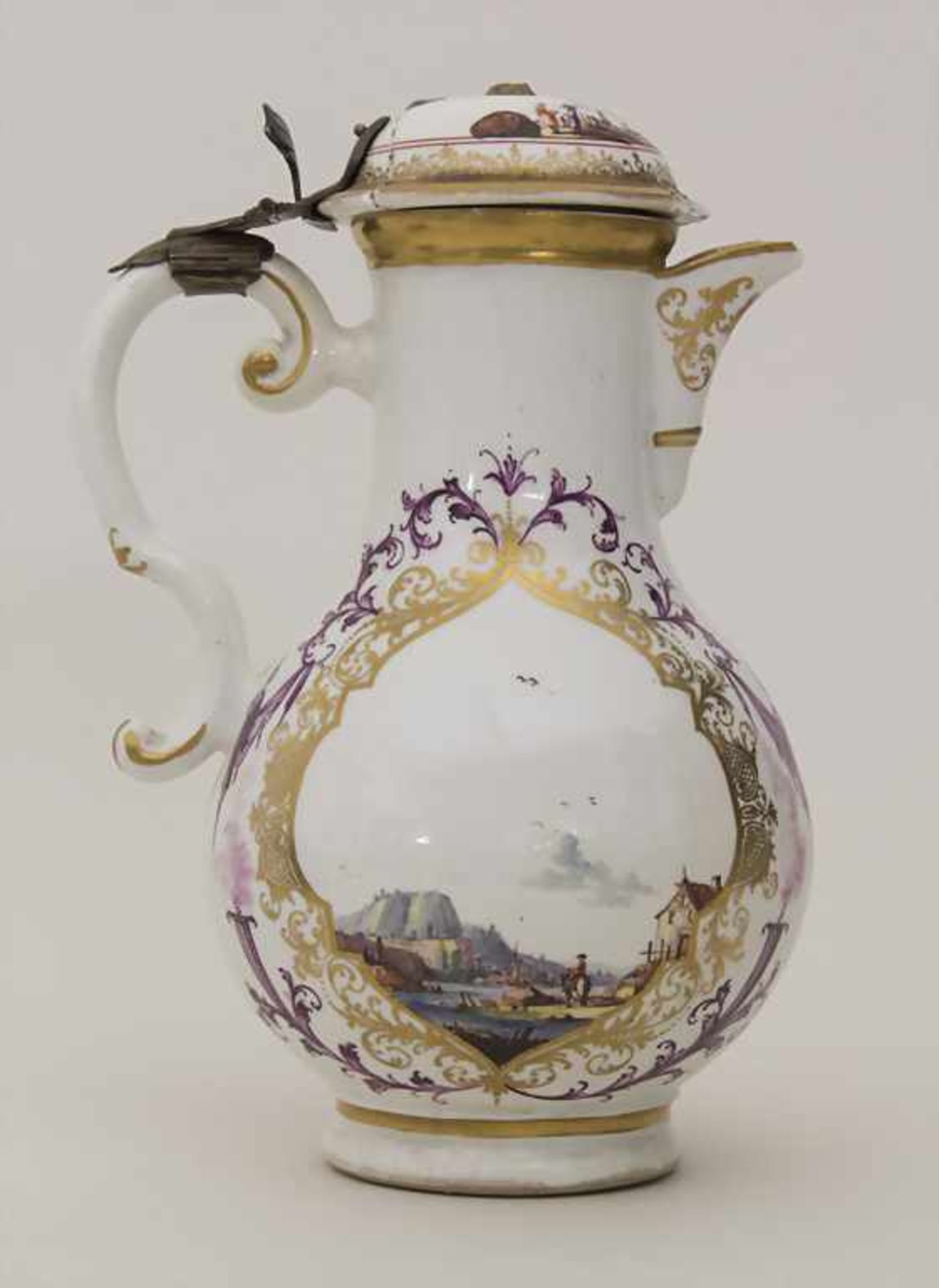 Kanne mit Kauffahrtei-Szenen / An early pot with harbour scenes, Meissen, Höroldt'sche Periode, um - Bild 3 aus 10