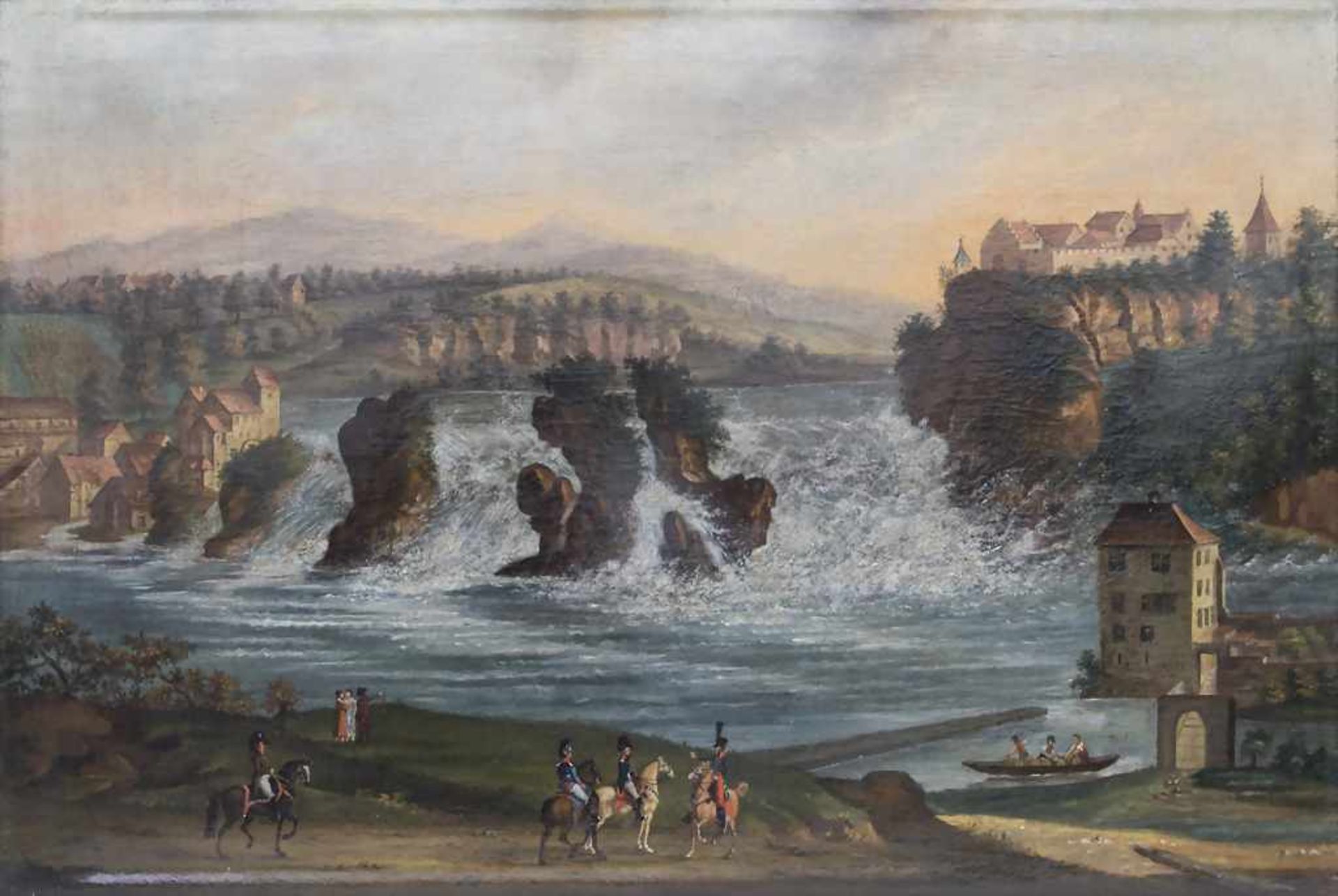 Künstler des 18./19. Jh., 'Der Rheinfall bei Schaffhausen mit Figurenstaffage' / 'The Schaffhausen - Image 2 of 8