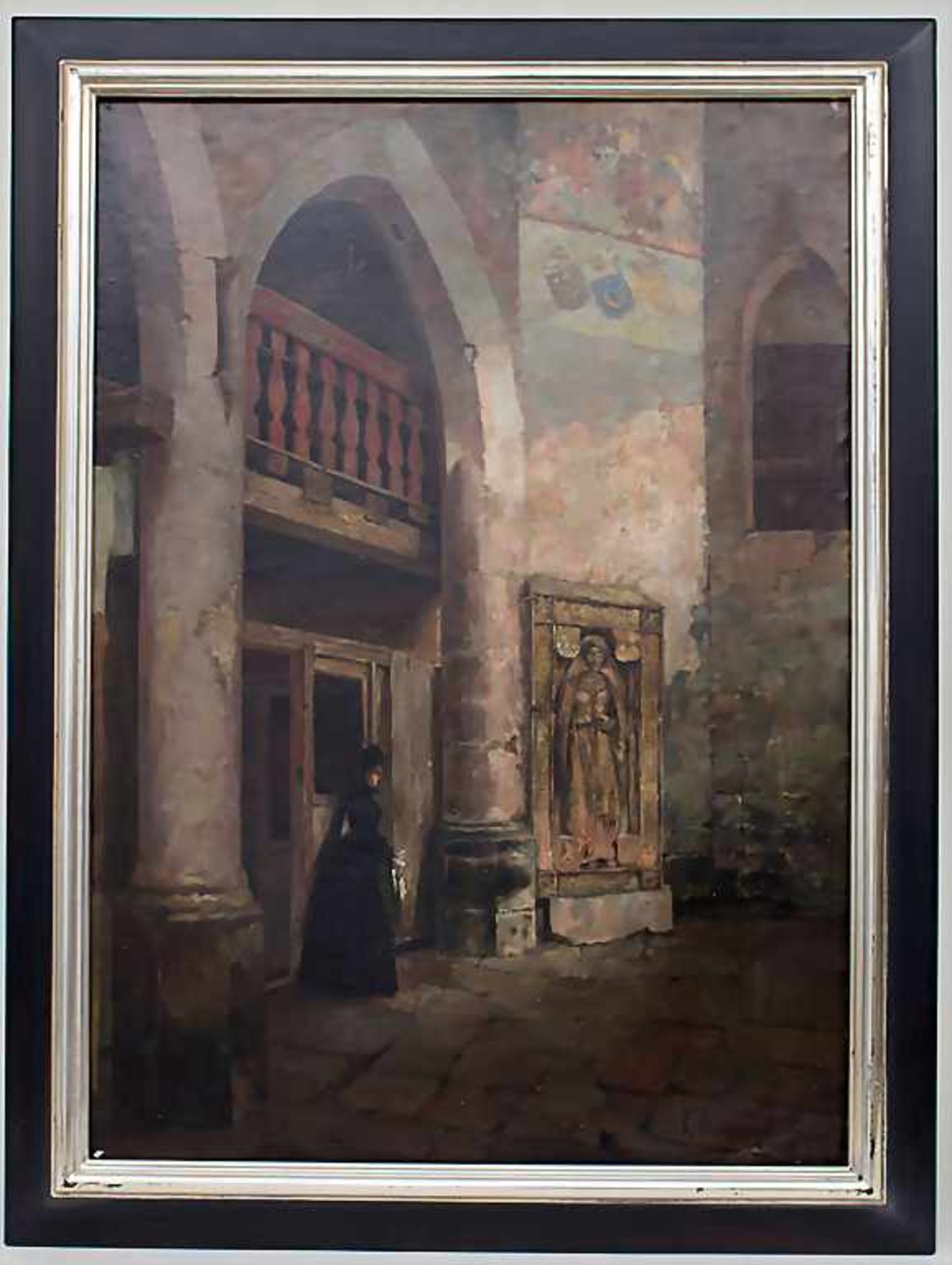Ludwig Zorn (1865-1921), 'Innenraum einer Kathedrale mit Figurenstaffage' / 'An interior of a - Image 2 of 4