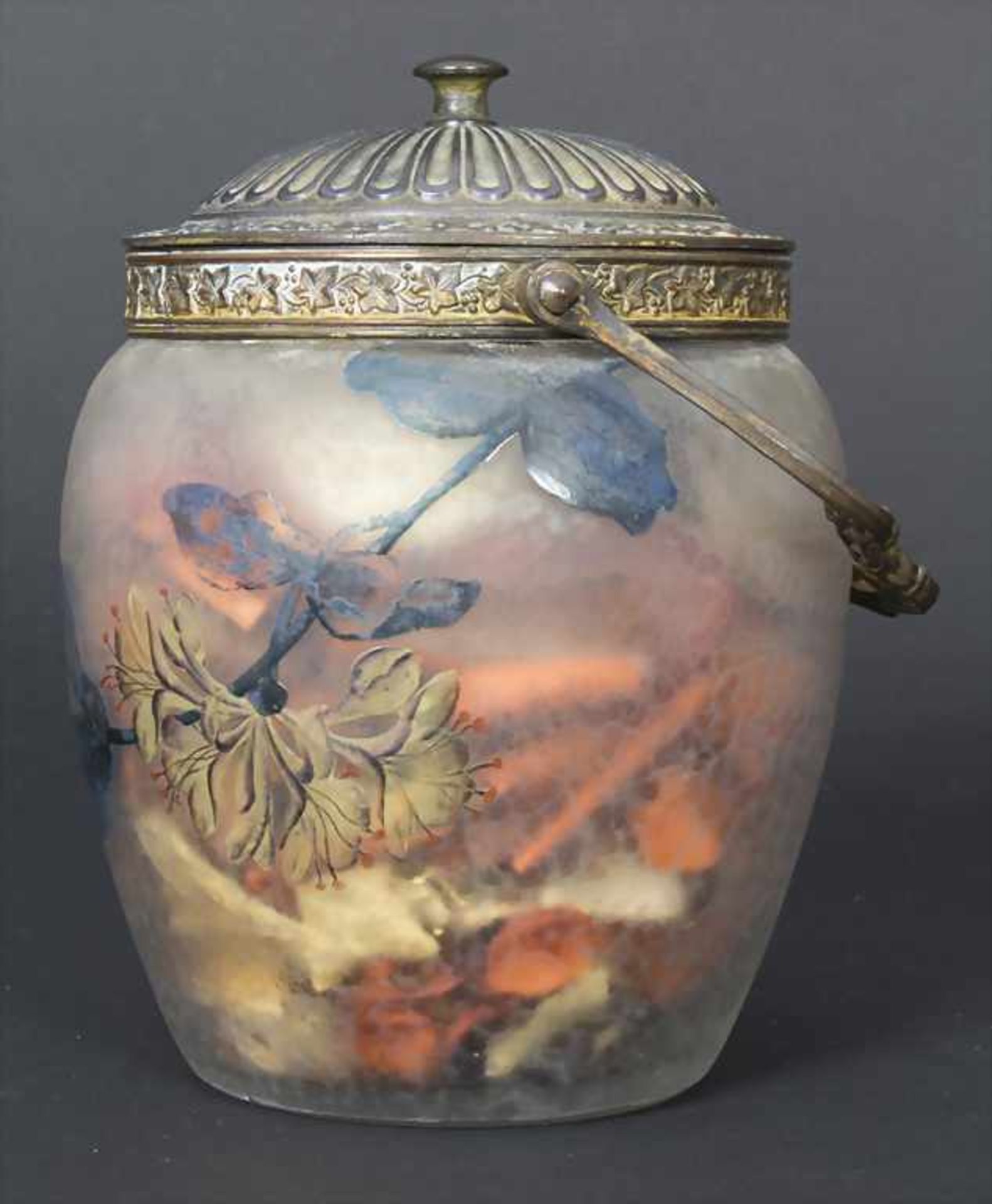 Jugendstil Keksdose mit Geißblattranken / An Art Nouveau cookie jar with honeysuckle, Frankreich, um - Image 3 of 6