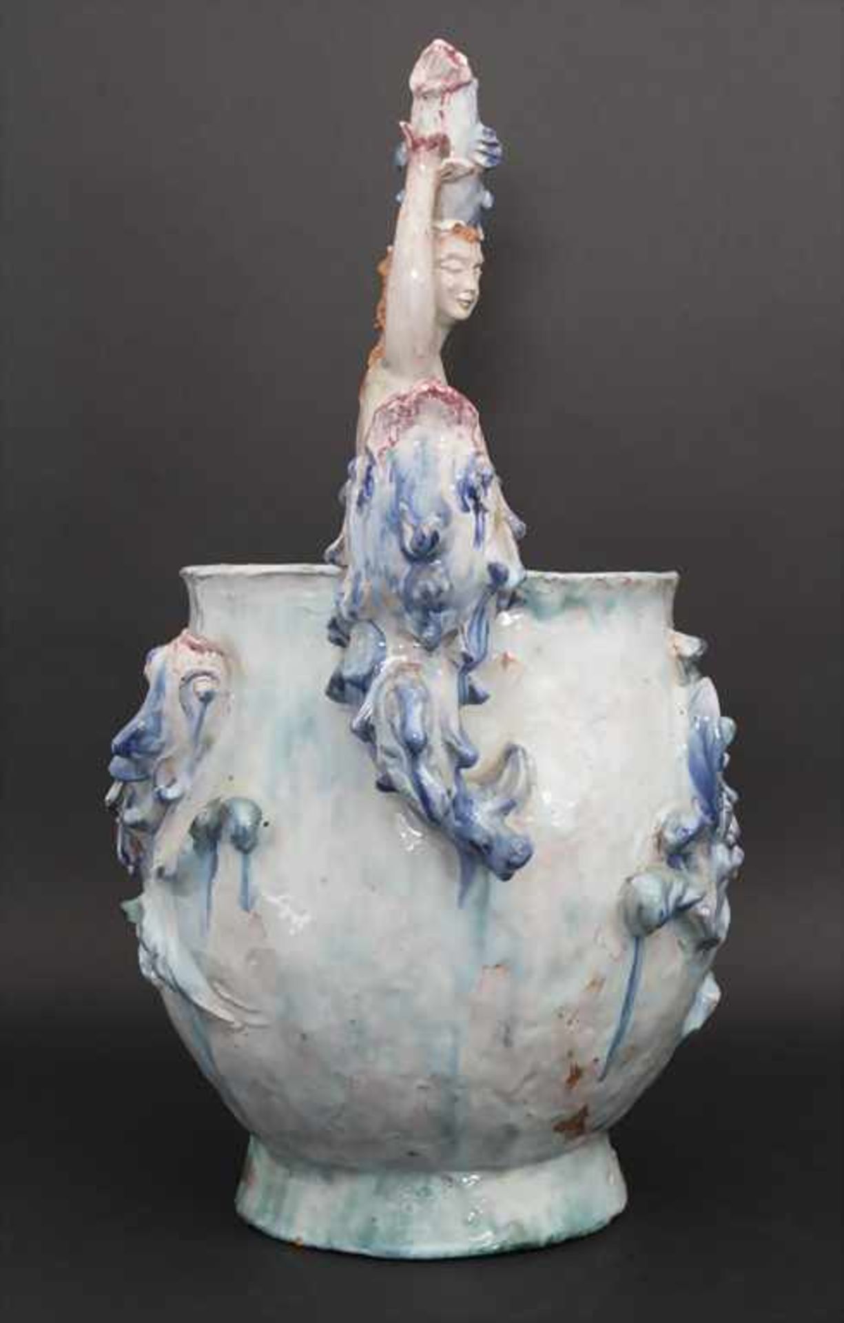 Große Vase mit Figur 'Meerjungfrau und Fische' / A vase with mermaid and fish, Entw. Bernhardine ( - Bild 2 aus 11