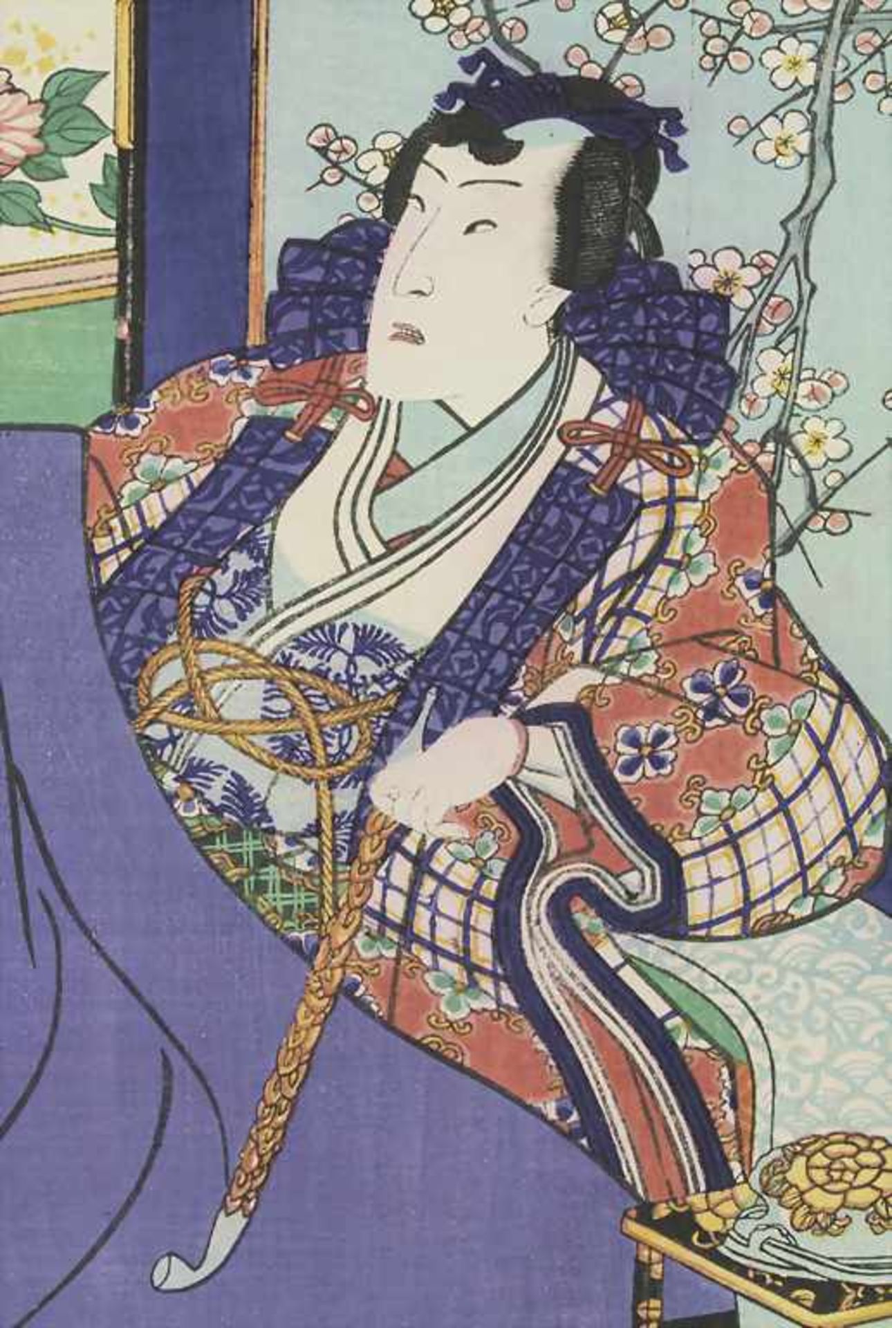 Kuniyoshi Utagawa & Kunisada (18./19. Jh.), 'Interieur mit Kabuki-Schauspieler' / 'An interior - Image 3 of 5