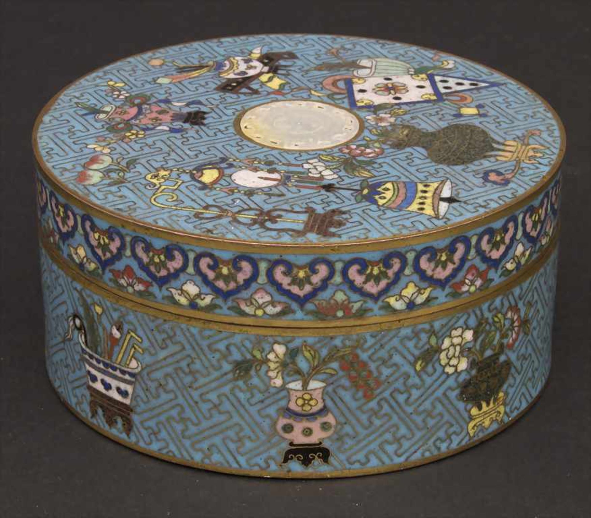 Cloisonné-Deckeldose, China, Qing-Dynastie, 18./19. Jh.< - Image 3 of 7
