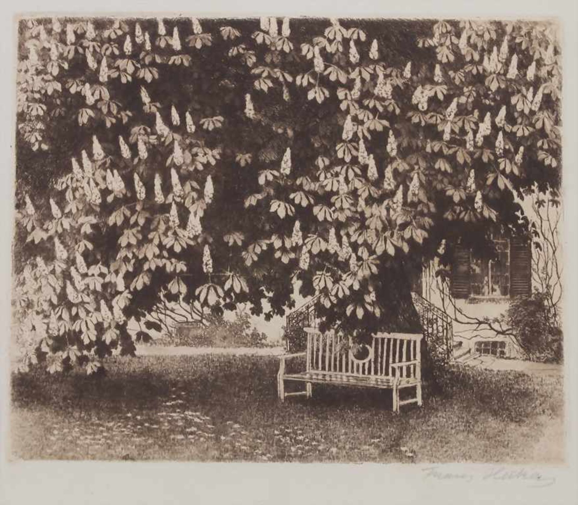 Franz Hecker (1870-1944), 'Kastanienbaum mit Parkbank' / 'A chestnut with a park bench'