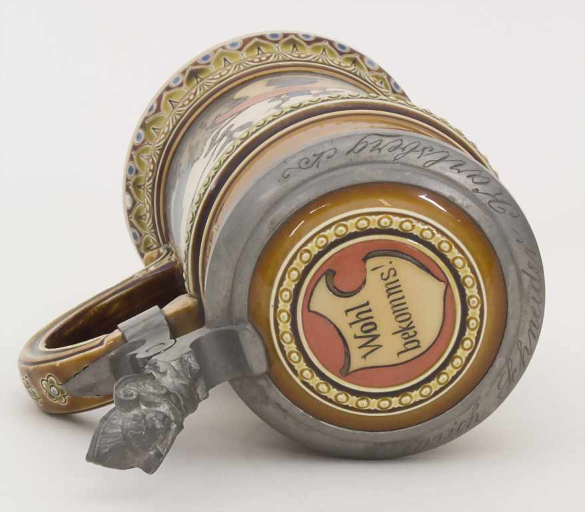 Bierkrug 0,5 L / A stoneware beer mug, Mettlach, Entwurf Christian Warth, um 1894 - Bild 5 aus 8