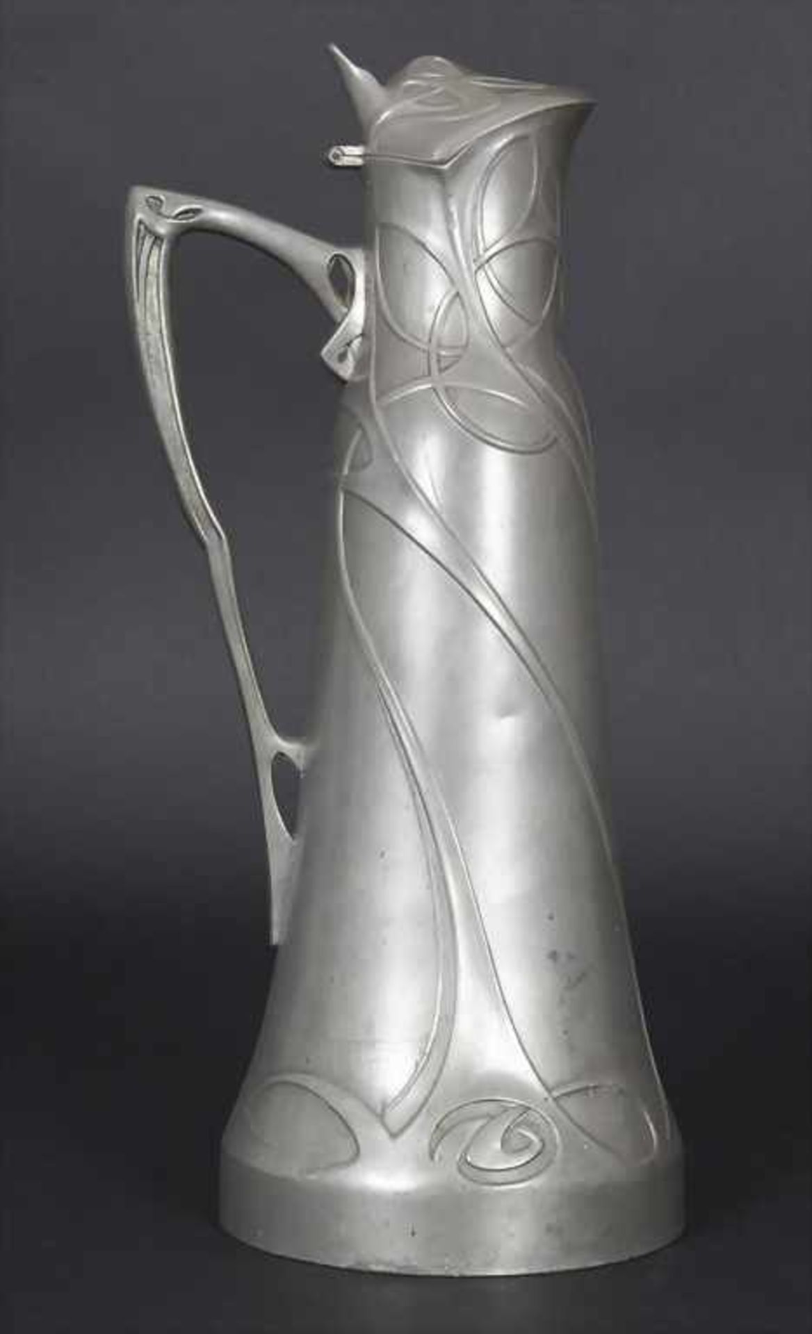 Jugendstil Schenkkanne / An Art Nouveau tin decanter, wohl Orivit, um 1905 - Image 3 of 6