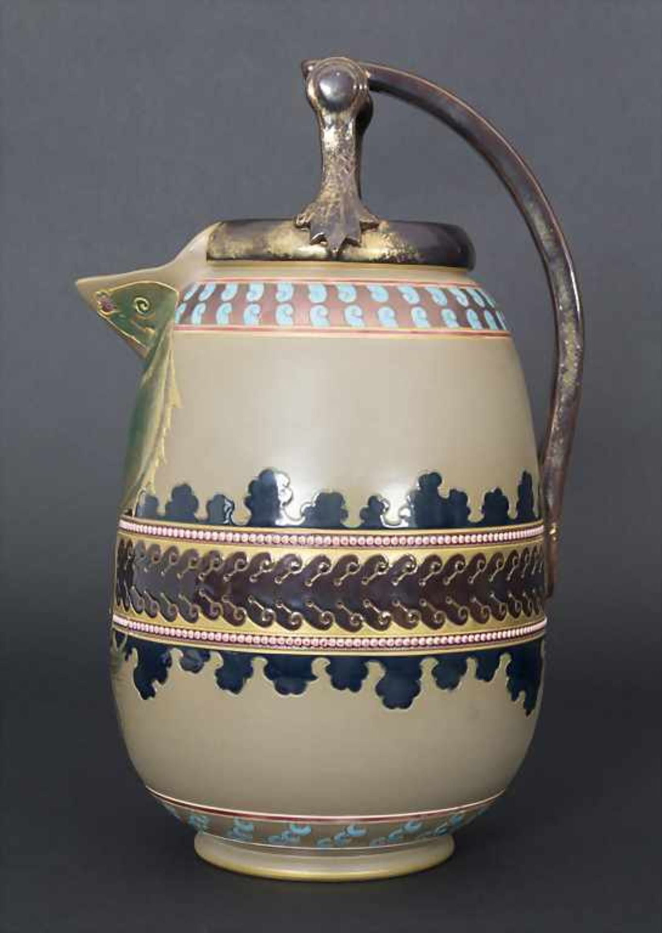 Großer Jugendstil Schenkkrug / A large Art Nouveau jug, Utzschneider & Cie., Sarreguemines, um