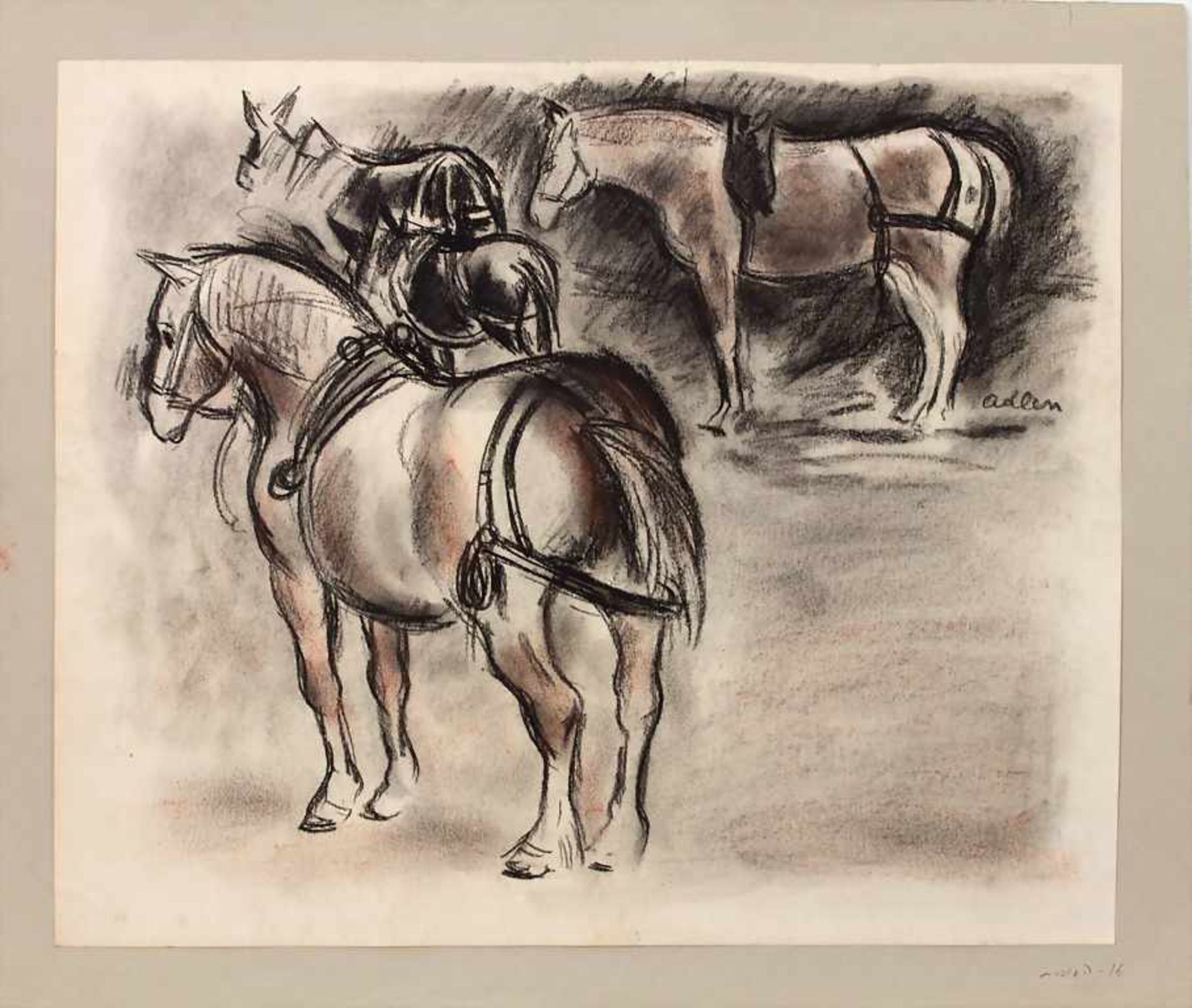 Michele Adlen (1898-1980), 'Pferdegruppe' / 'A group of horses' - Bild 2 aus 3