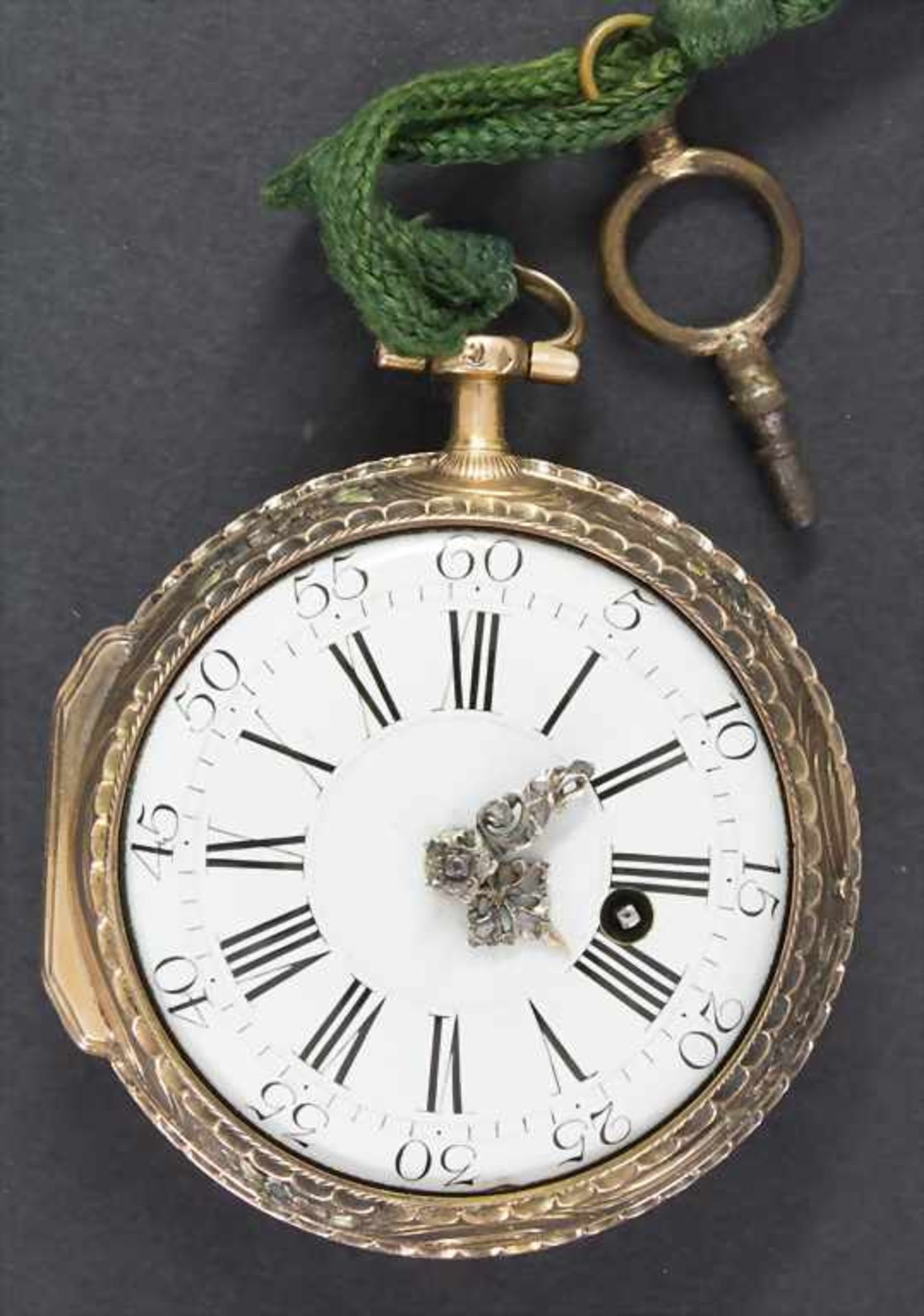 Offene Louis Seize Taschenuhr / A pocket watch, Hentschel à Strasbourg, um 1775< - Image 4 of 7