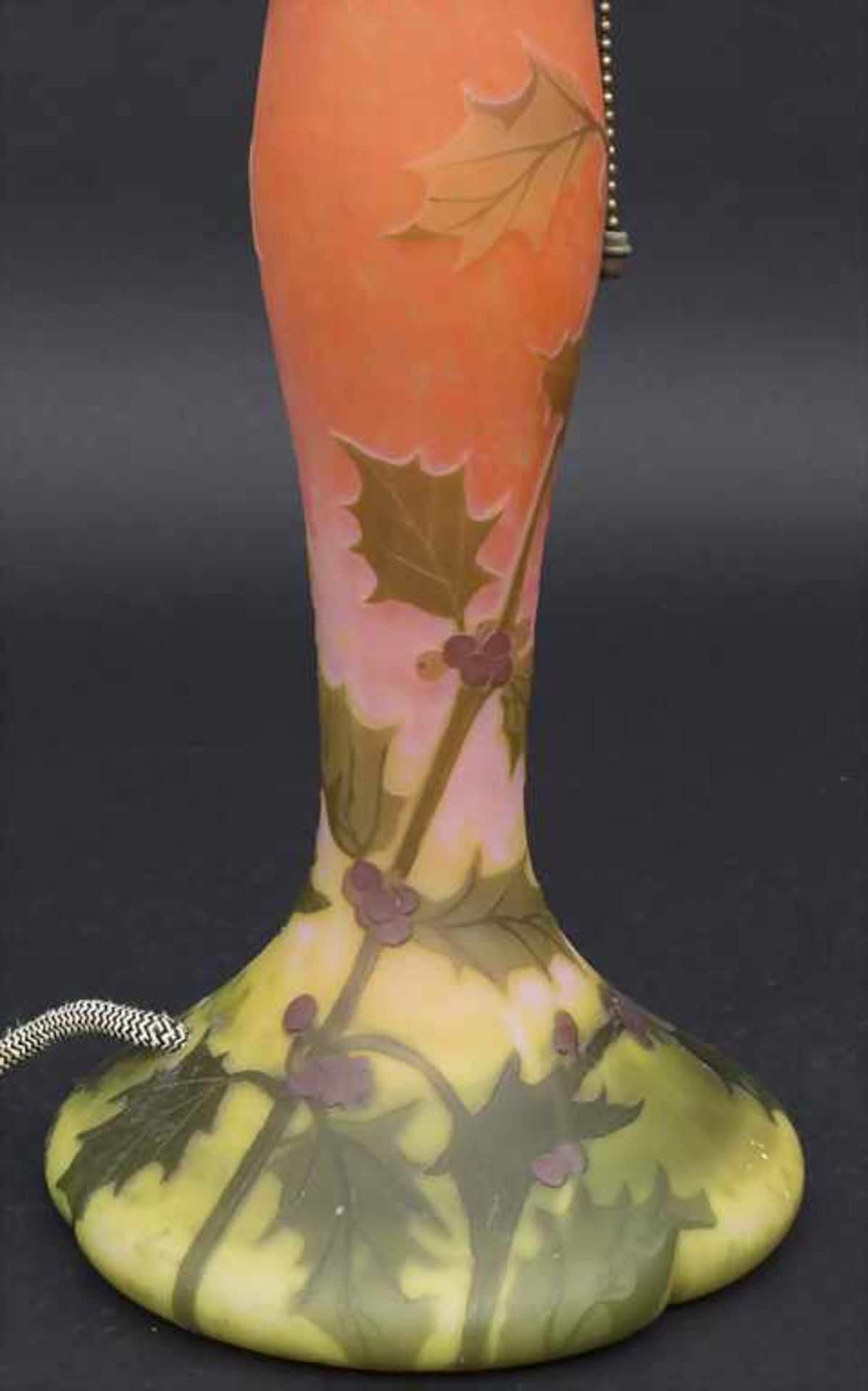 Jugendstil-Lampenfuß 'Stechpalme' / An Art Nouveau lampstand 'holly', Legras & Cie, Frankreich, um - Bild 6 aus 10