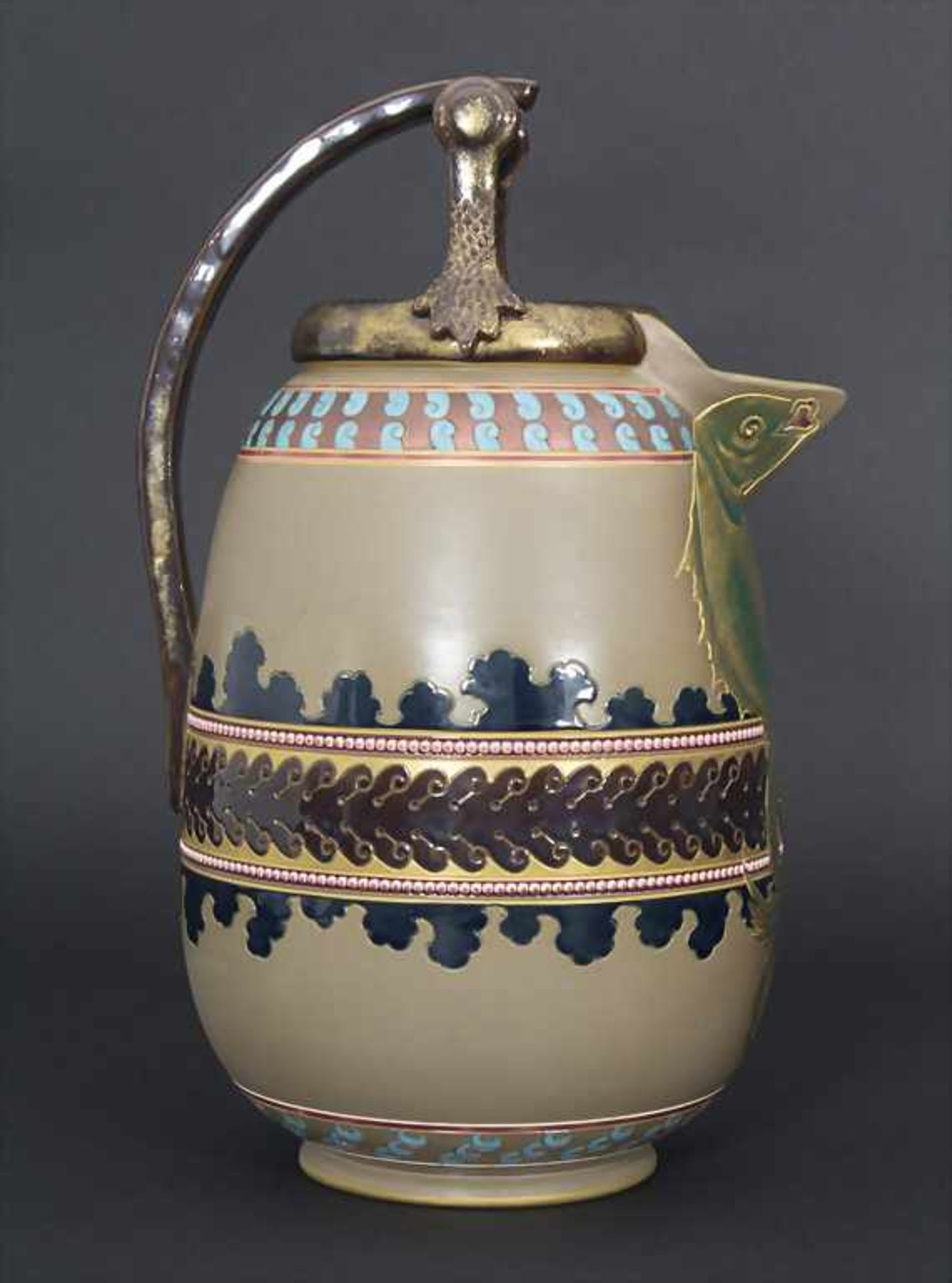 Großer Jugendstil Schenkkrug / A large Art Nouveau jug, Utzschneider & Cie., Sarreguemines, um - Image 3 of 8