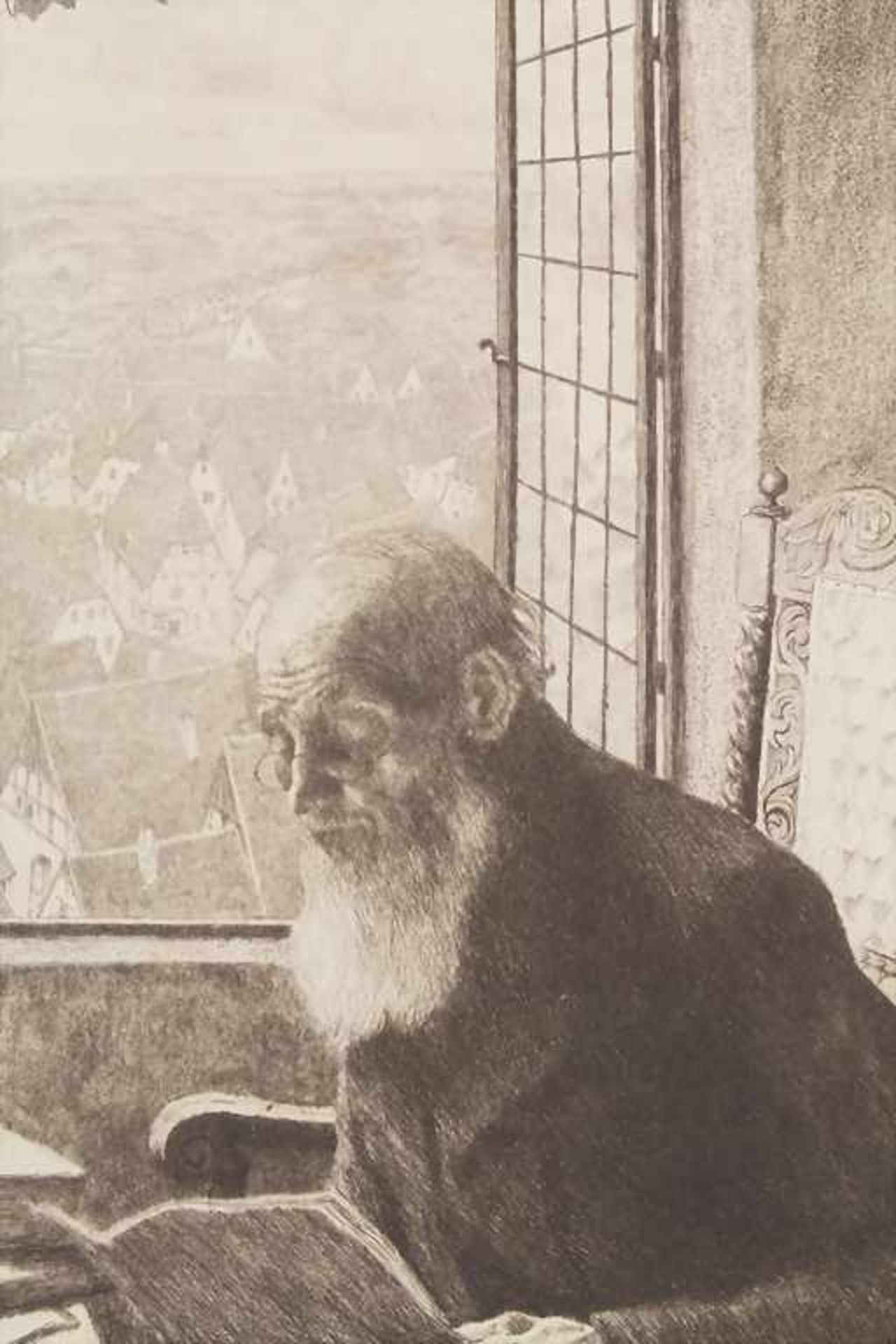 Franz Hecker (1870-1944), 'Gelehrter' / 'A scholar' - Bild 2 aus 4