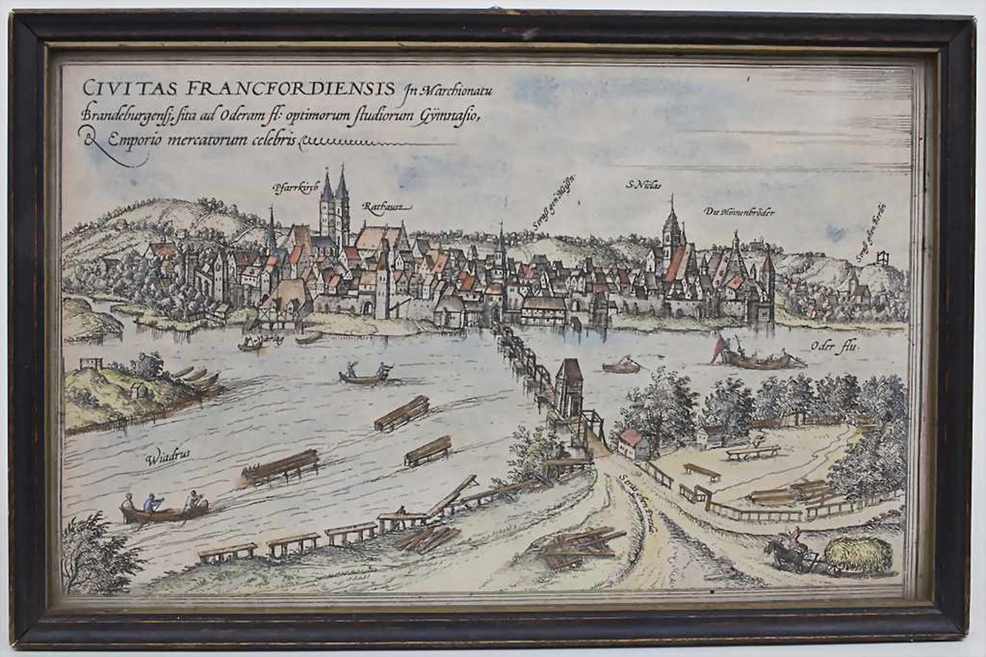 Satz 3 historische Stadtansichten 'Lindau', 'Frankfurt', 'Rostock' / a set of 3 historical city - Image 2 of 5