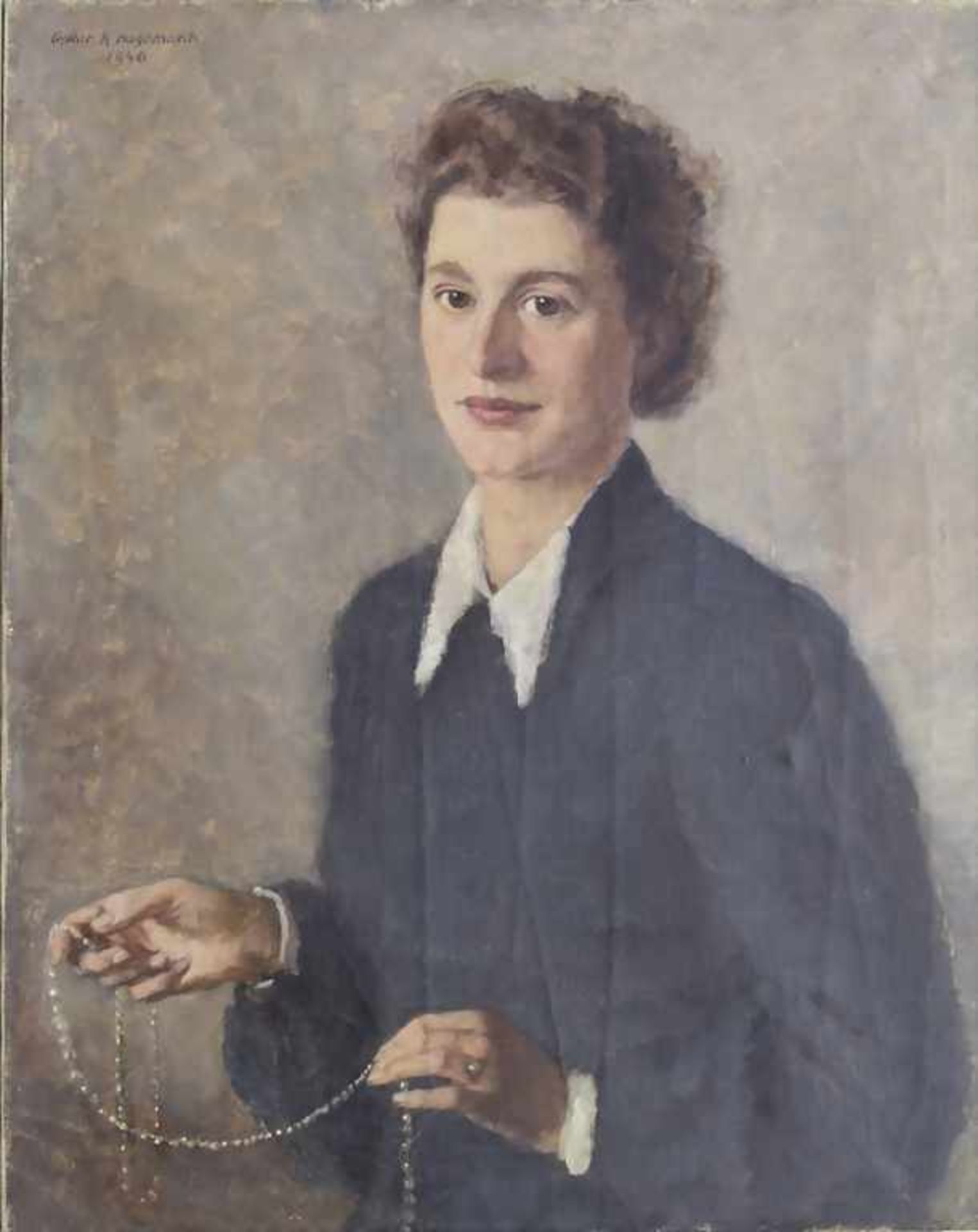 Oskar H. Hagemann (1888-1985), 'Porträt einer Frau mit Perlenkette' / 'A portrait of a woman with
