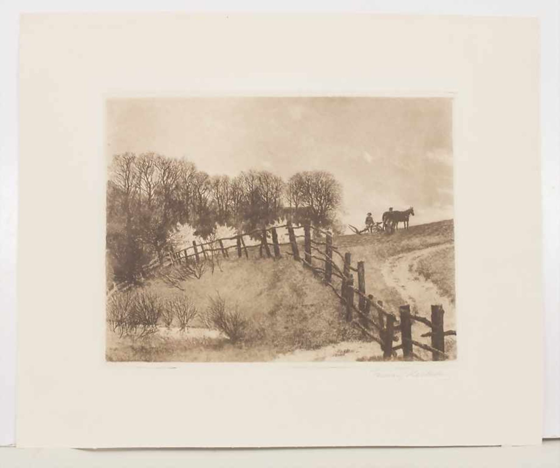 Franz Hecker (1870-1944), 'Landschaft mit Pferdepflug' / 'A landscape with horse plough' - Image 2 of 4