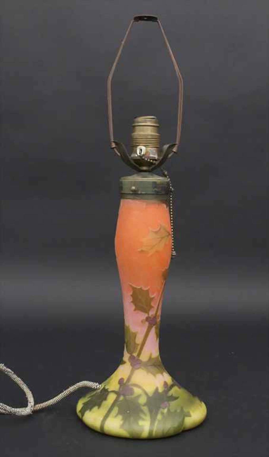 Jugendstil-Lampenfuß 'Stechpalme' / An Art Nouveau lampstand 'holly', Legras & Cie, Frankreich, um - Bild 3 aus 10