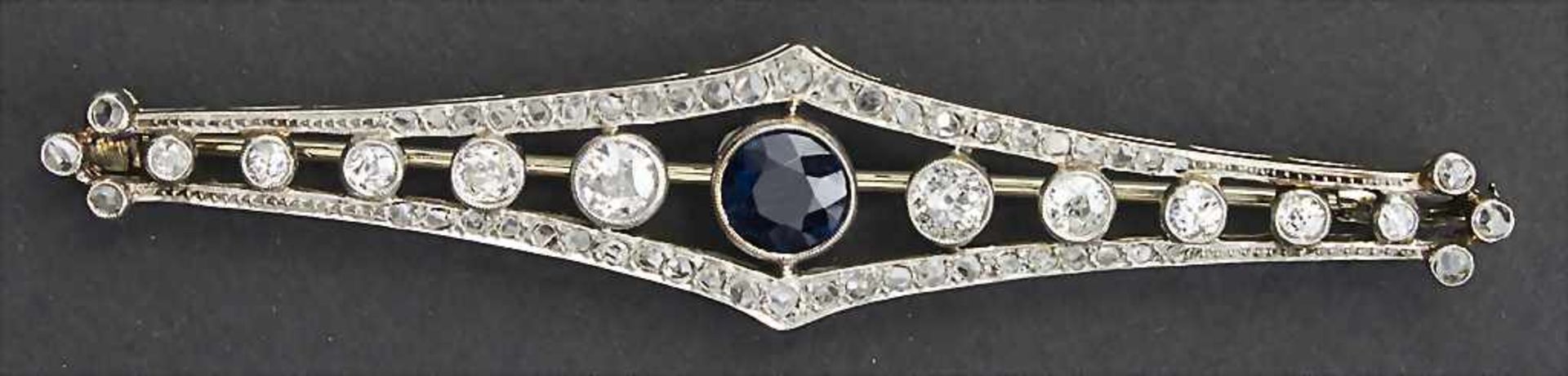 Art Déco Brosche mit Saphiren und Diamanten / An Art Déco brooch with Sapphires and Diamonds, um