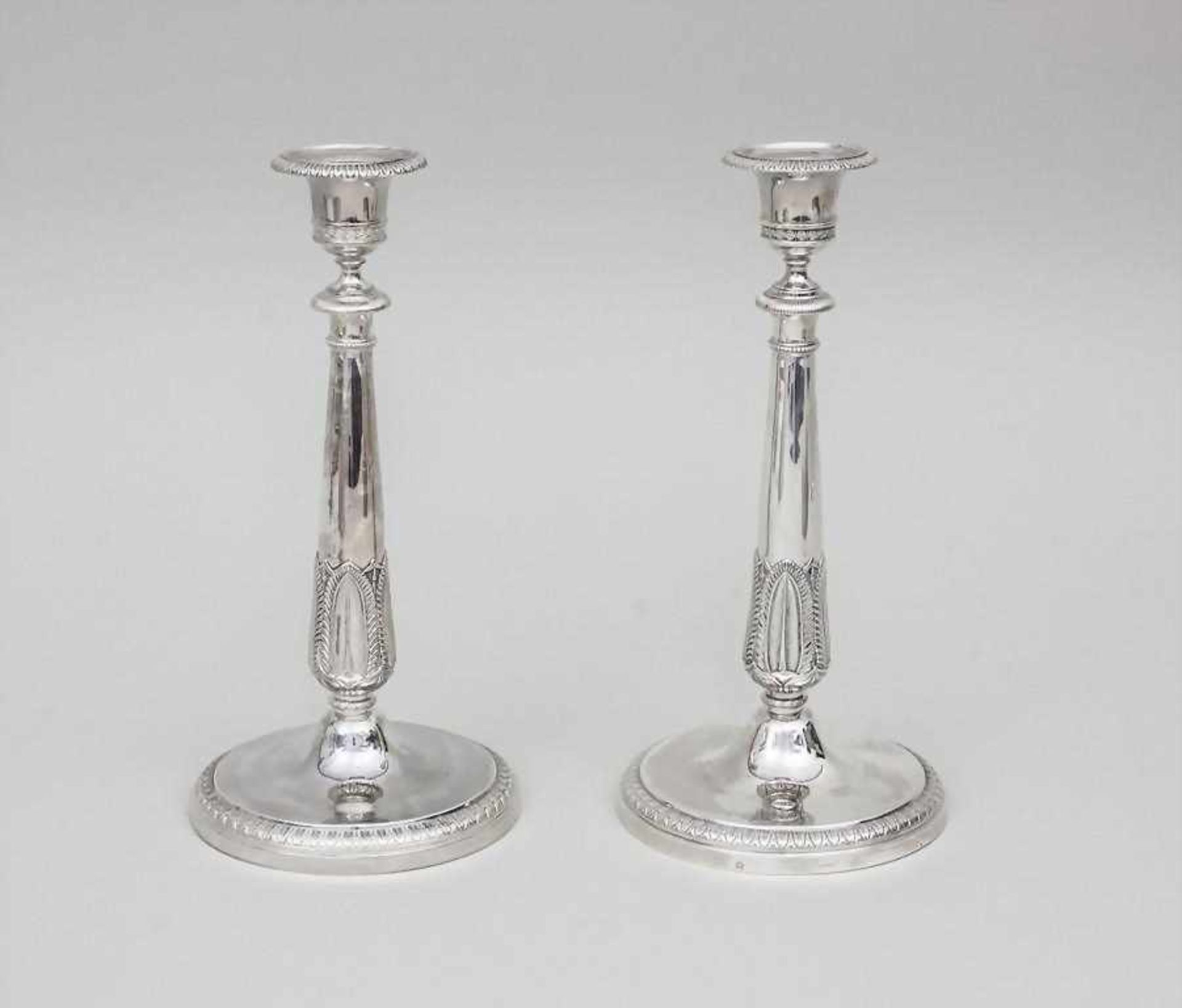 Paar Empire Kerzenleuchter/Pair of Silver Candleholder, Paris, 1808-1819