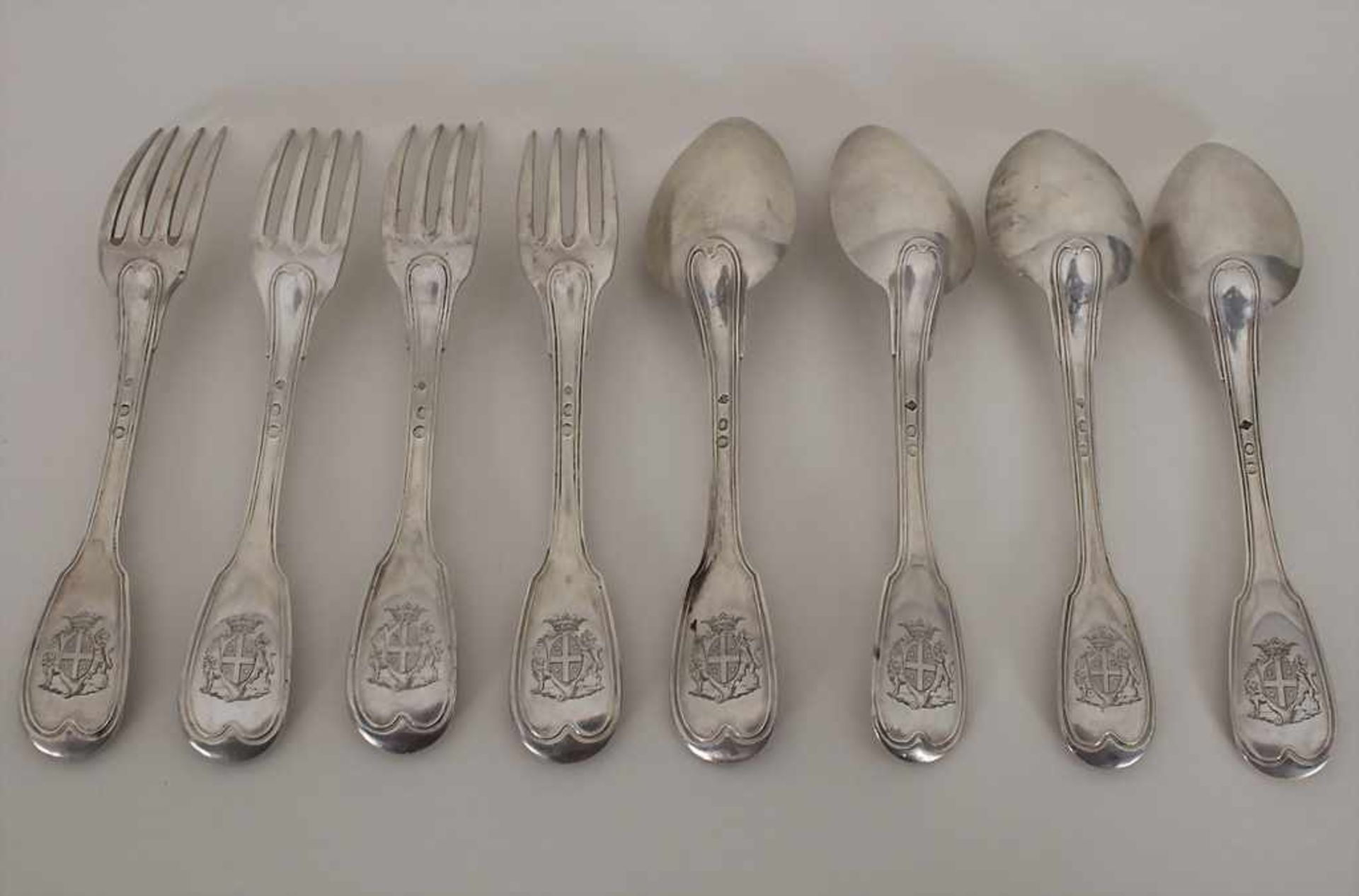Restbesteck / 8 pieces of silver cutlery, Paris, um 1800 - Bild 2 aus 6