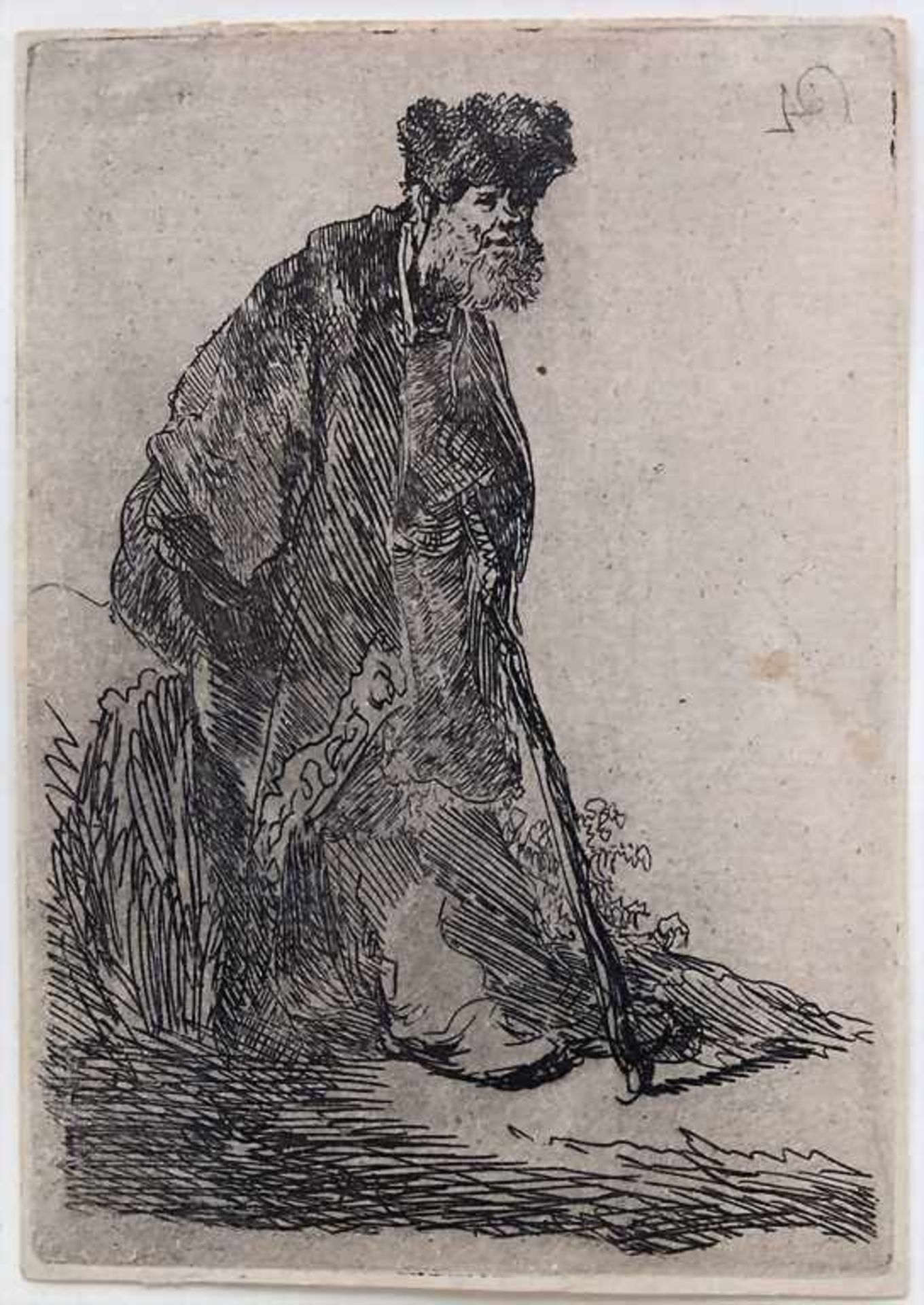 Rembrandt (1606-1669), 'Bärtiger Würdenträger' / 'A bearded dignitary'<br