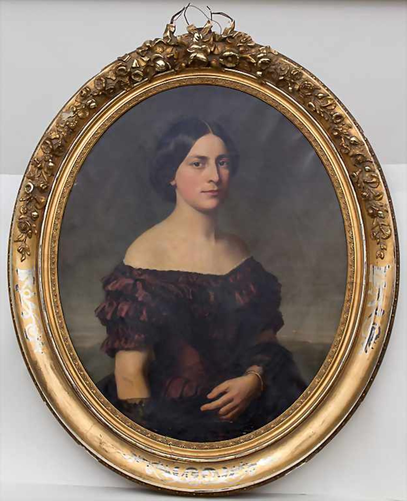 Unbekannter Künstler des 19. Jh., Biedermeier-Porträt 'Junge Dame' / A Biedermeier portrait 'Young