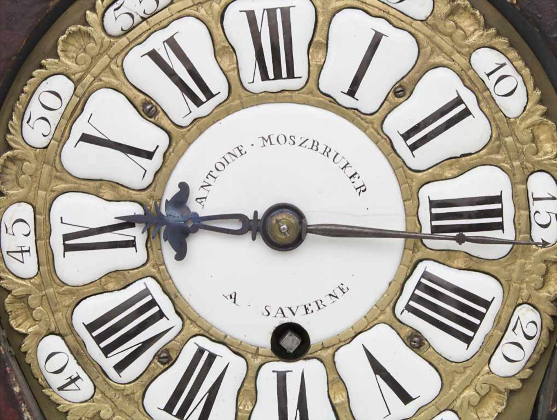 Louis XVI Carteluhr mit Wandkonsole / A French clock, Antoine Moszbruker à Saverne, um 1750< - Bild 12 aus 15
