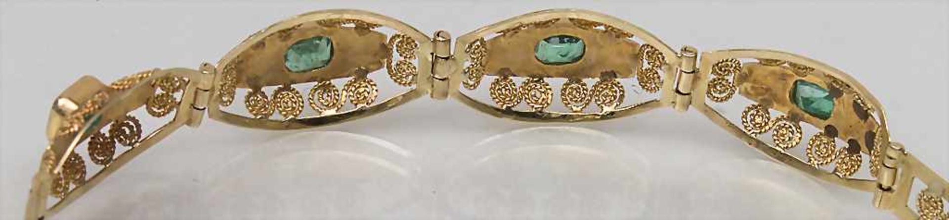 Goldarmband mit Smaragden / An 18k. gold bracelet with emaralds - Bild 3 aus 3