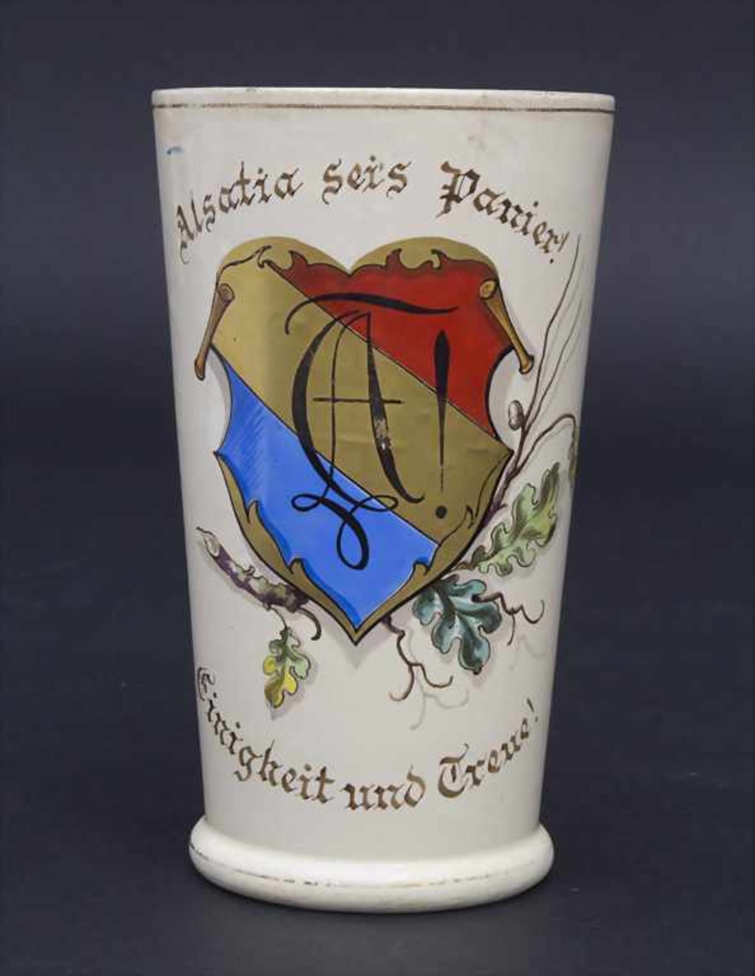 Studentika Becher / A student pottery beaker, Villeroy & Boch, Mettlach, um 1907