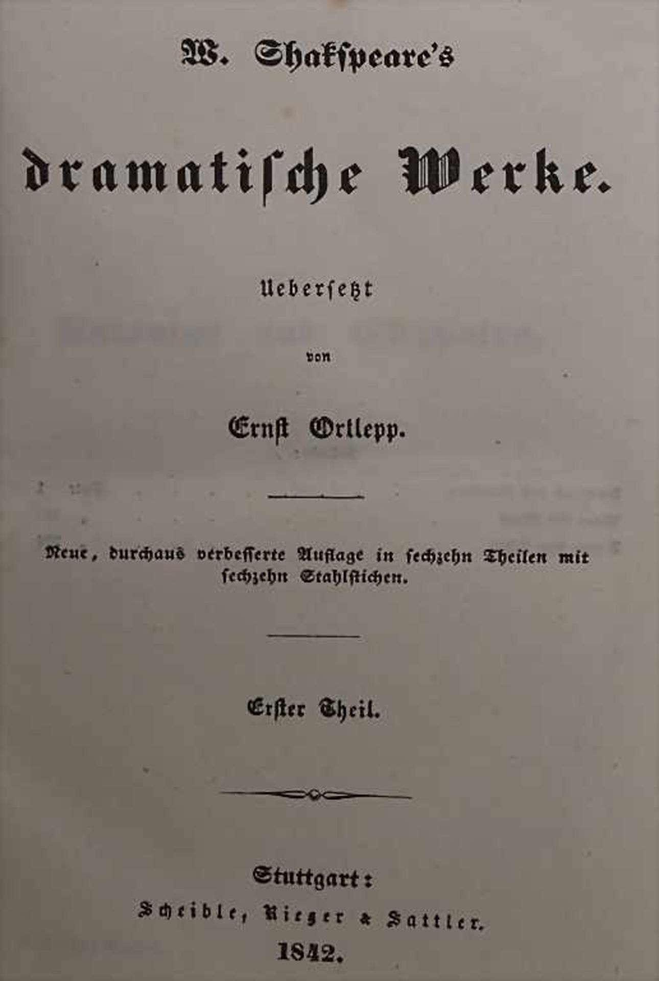 Shakespeare, W.: Dramatische Werke - Image 2 of 2