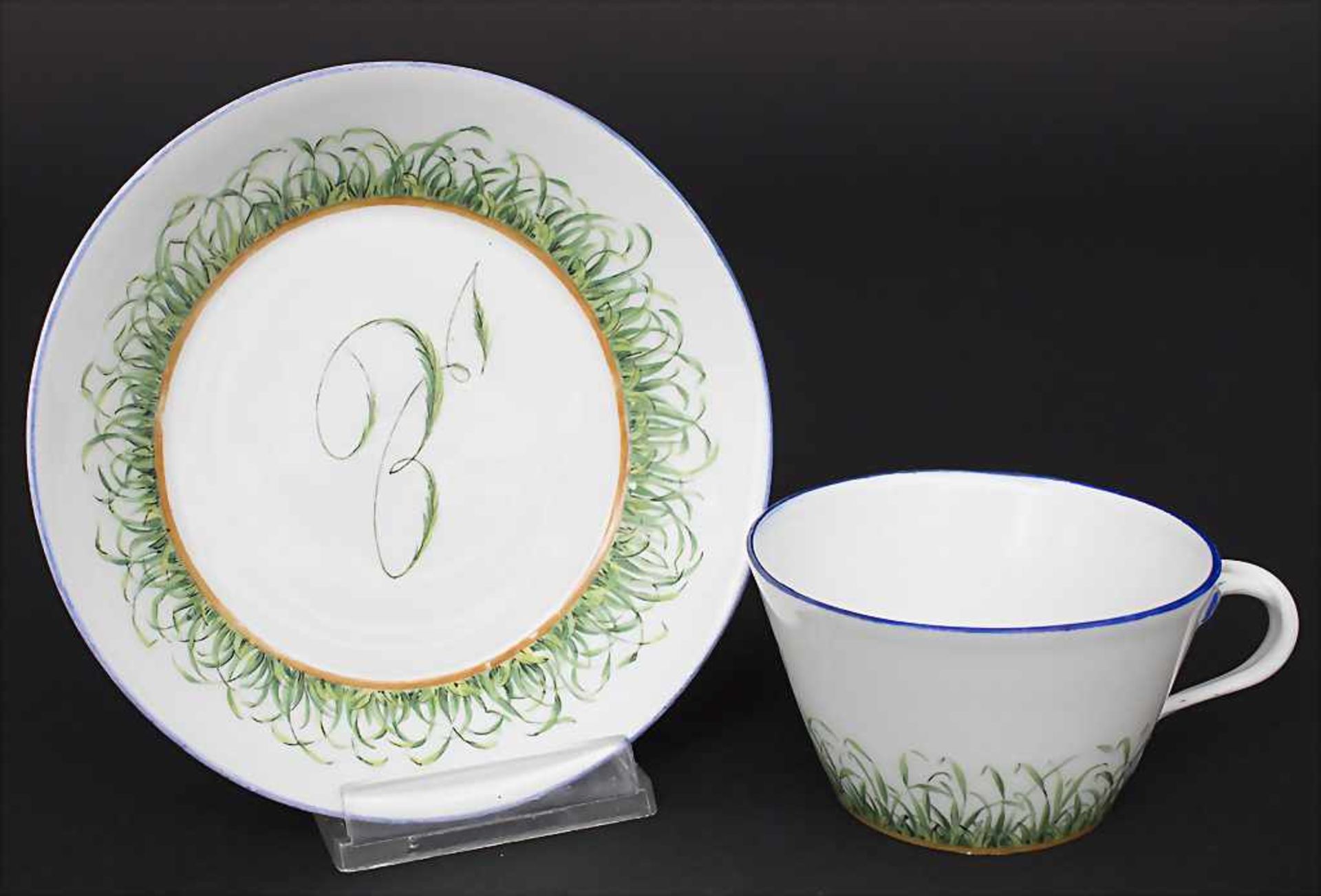 Tasse und UT mit Monogramm / A cup with saucer with monogram, Meissen, Anfang 19. Jh.