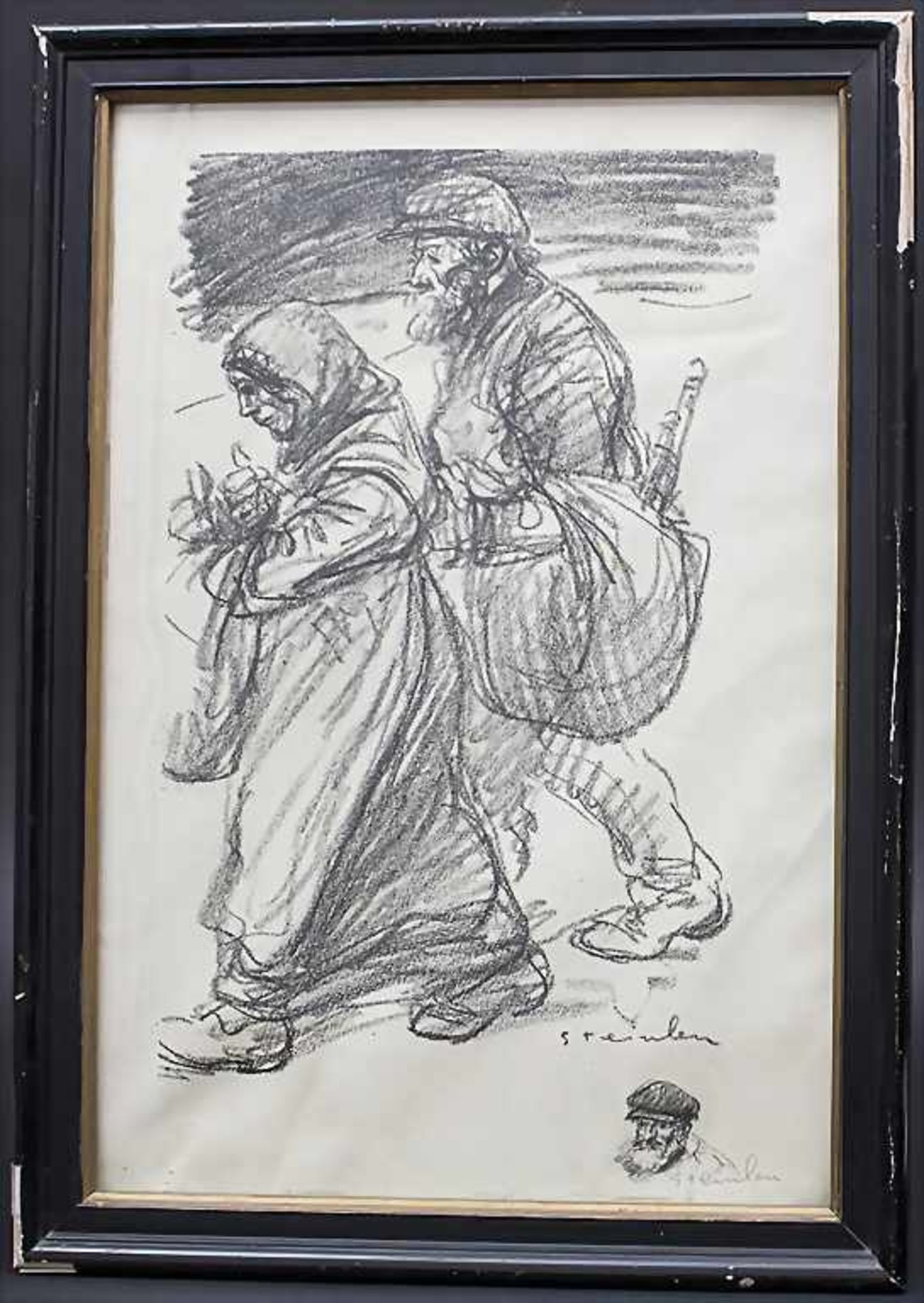 Théophile Alexandre Steinlen (1859-1923) Lithografie: 'Evacués' (evakuiert) / A lithographie: ' - Bild 3 aus 3