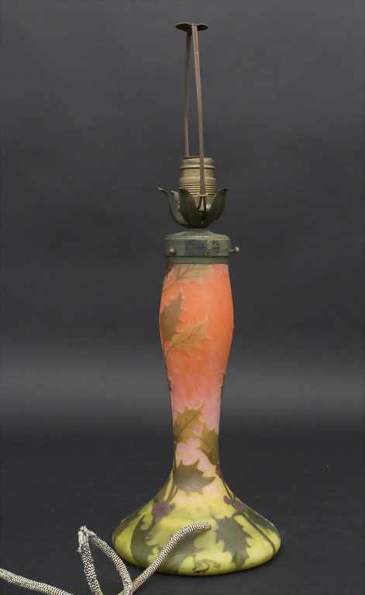 Jugendstil-Lampenfuß 'Stechpalme' / An Art Nouveau lampstand 'holly', Legras & Cie, Frankreich, um - Bild 4 aus 10