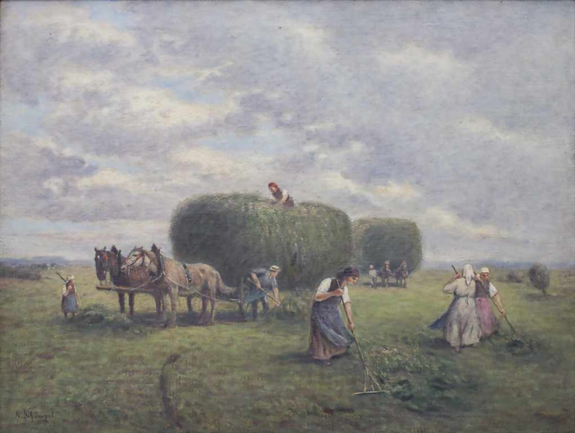 Karl Schünzel (1875-1941), 'Heuernte' / 'Hay harvest'<