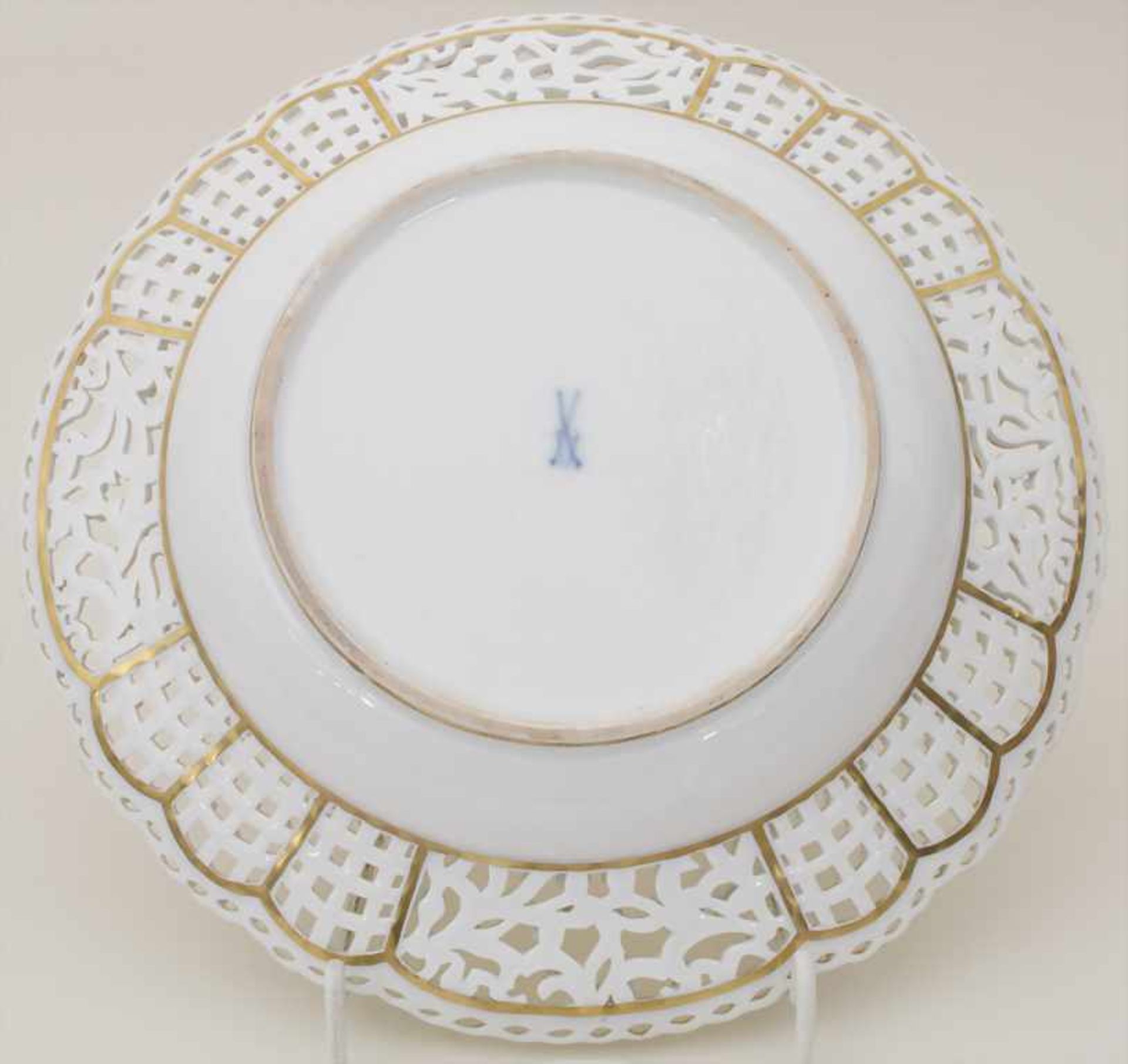 Korb-Teller / A plate, Meissen, 19. Jh. - Image 4 of 5