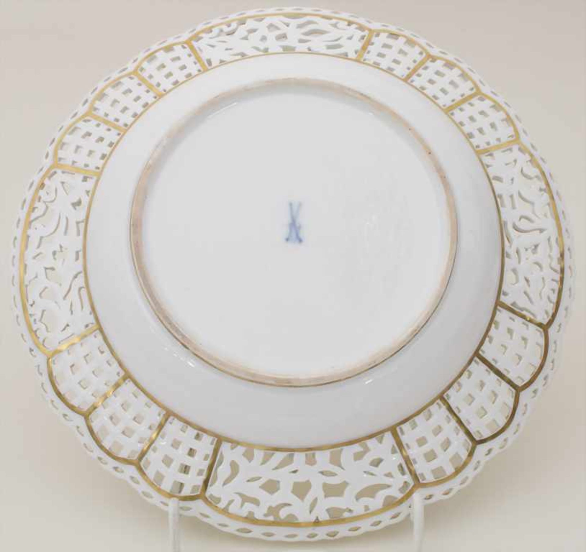 Korb-Teller / A plate, Meissen, 19. Jh. - Bild 4 aus 5