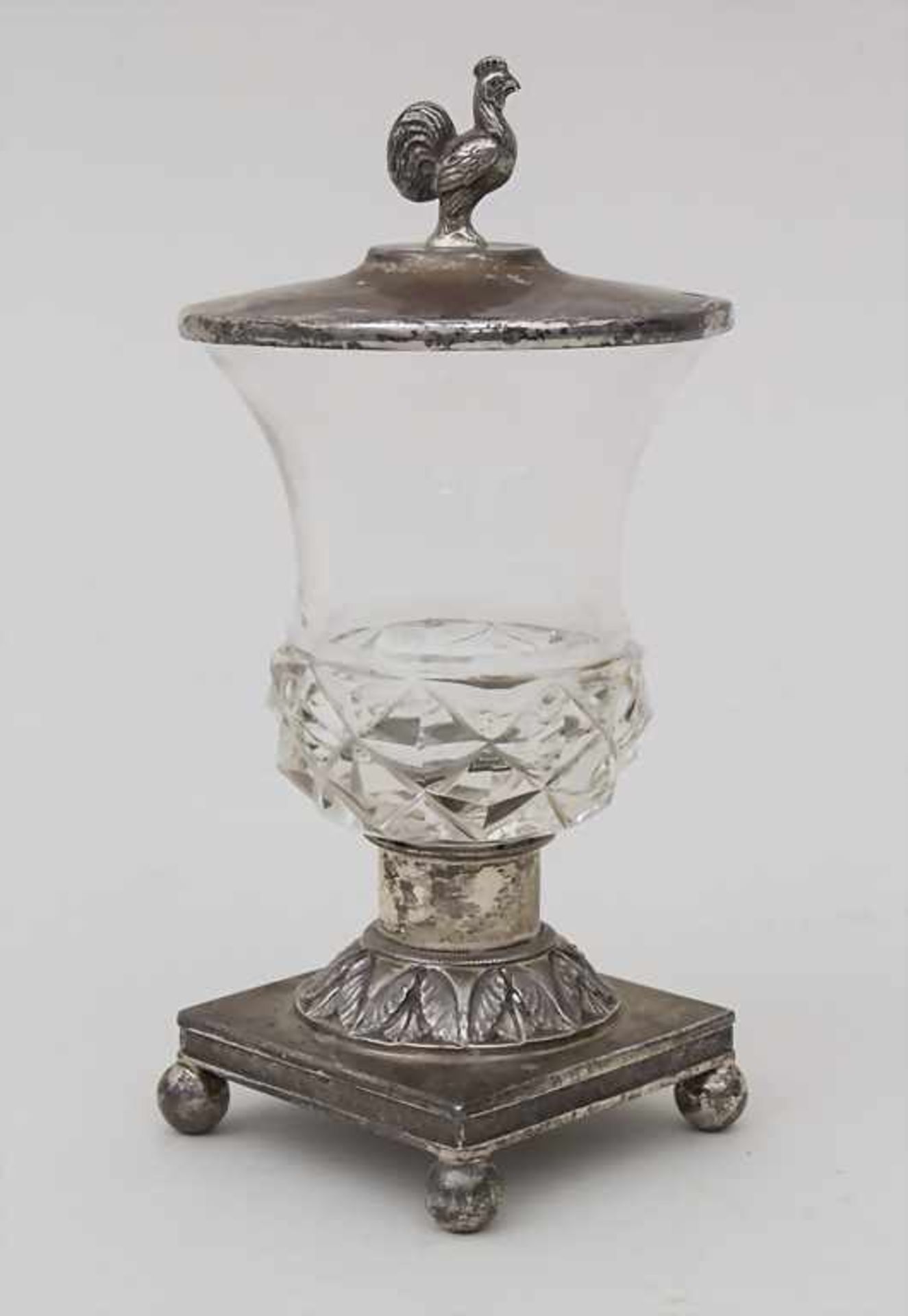 Empire Senftöpchen / An Empire silver mustard pot, deutsch, um 1810< - Bild 2 aus 5